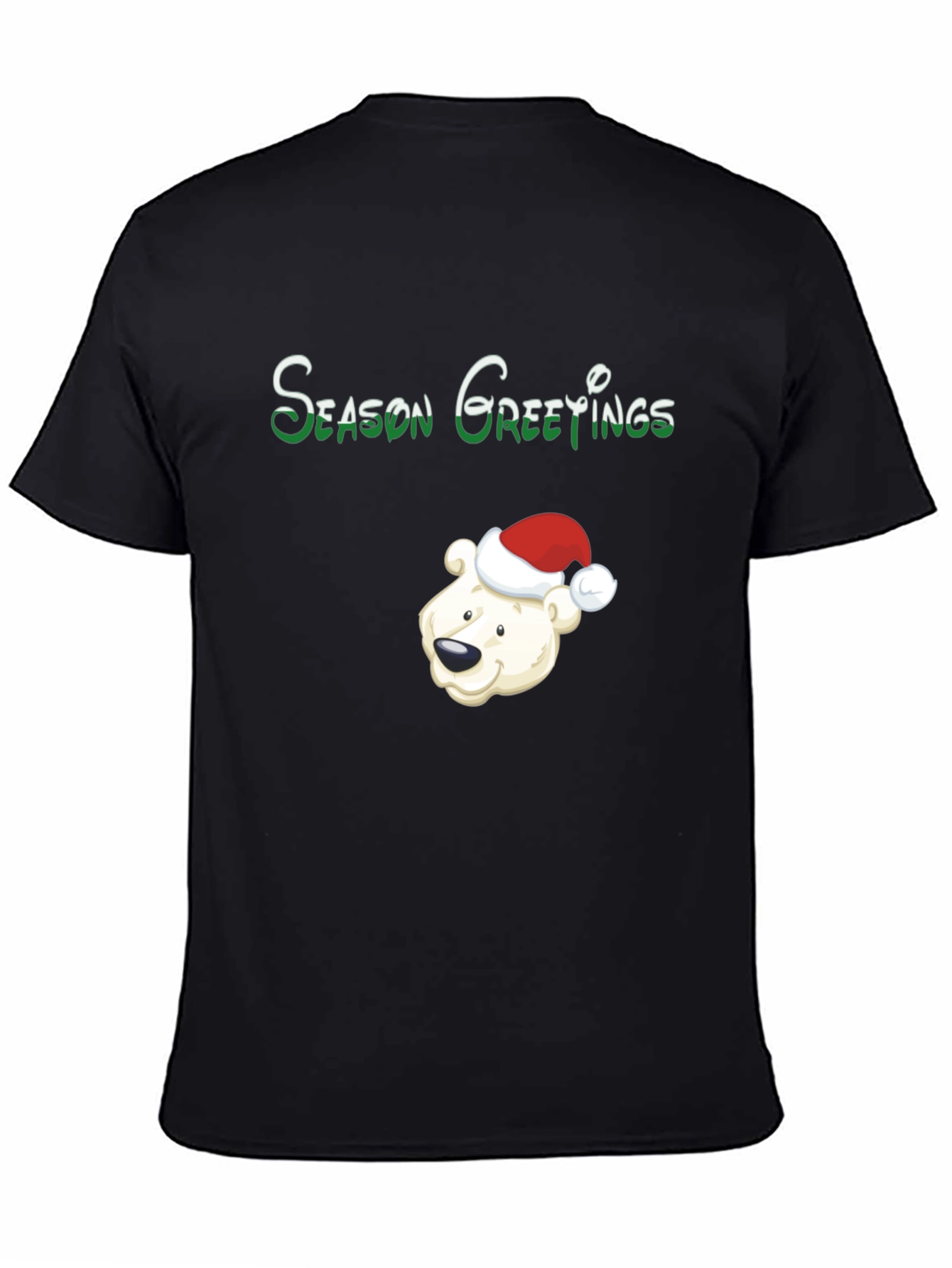 Camiseta Negra Navideña Oso Polar