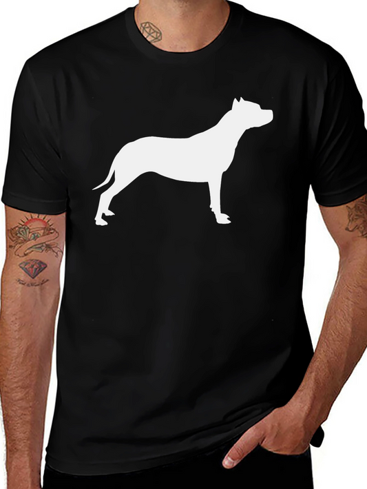 Camiseta Negra con Silueta de Perro Pitbull