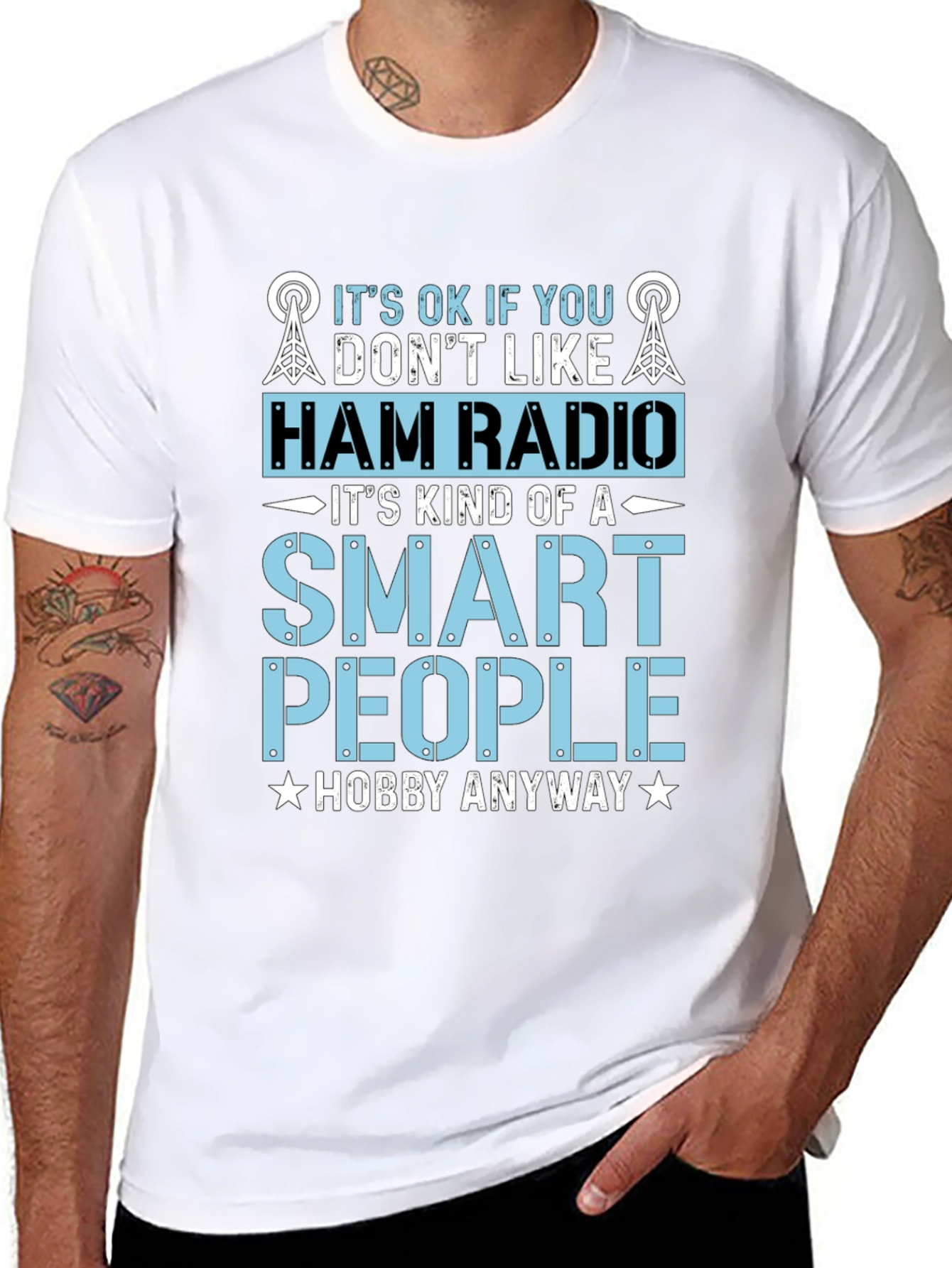 Camiseta Negra Radioaficionado - Hobby Inteligente