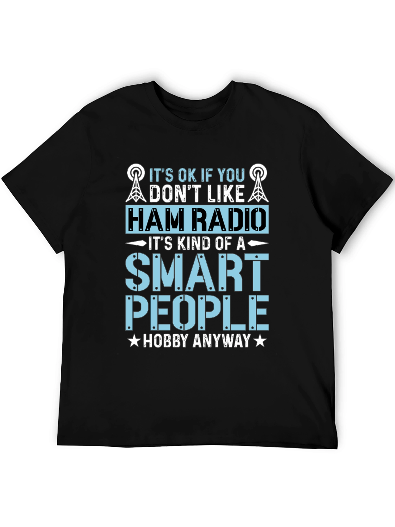 Camiseta Negra Radioaficionado - Hobby Inteligente