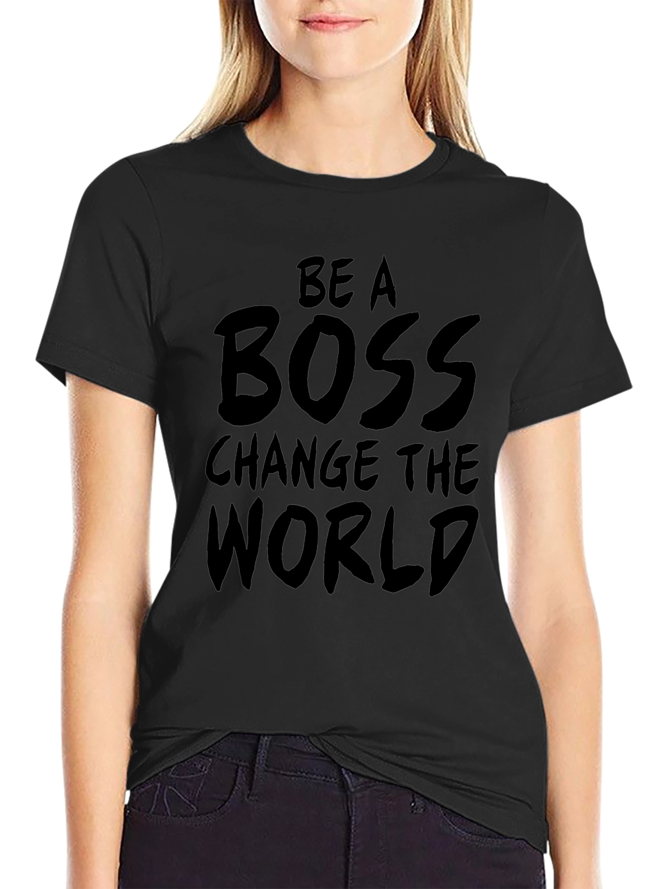 Camiseta Negra Be A Boss Change The World