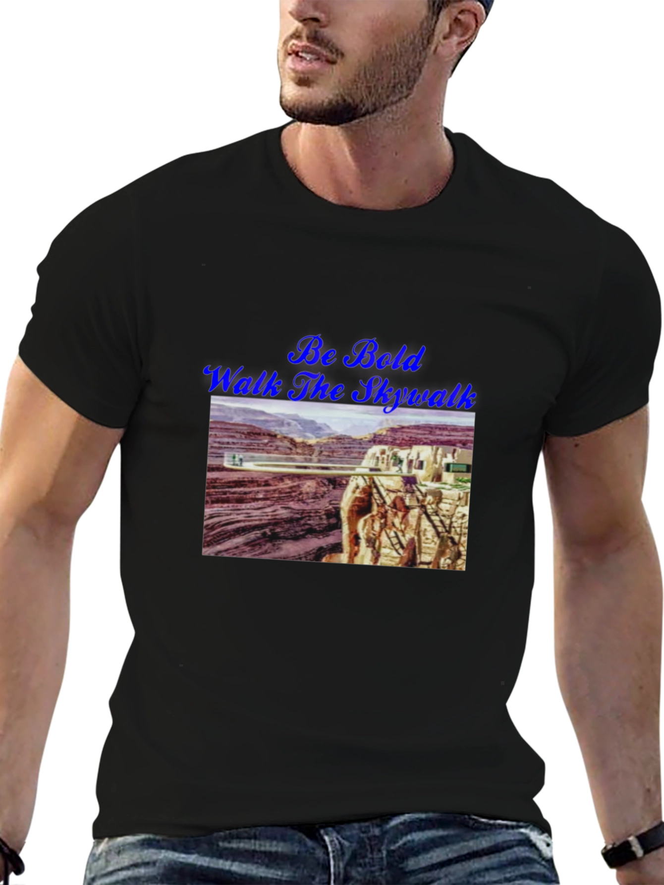 Camiseta Negra Be Bold Walk the Skywalk