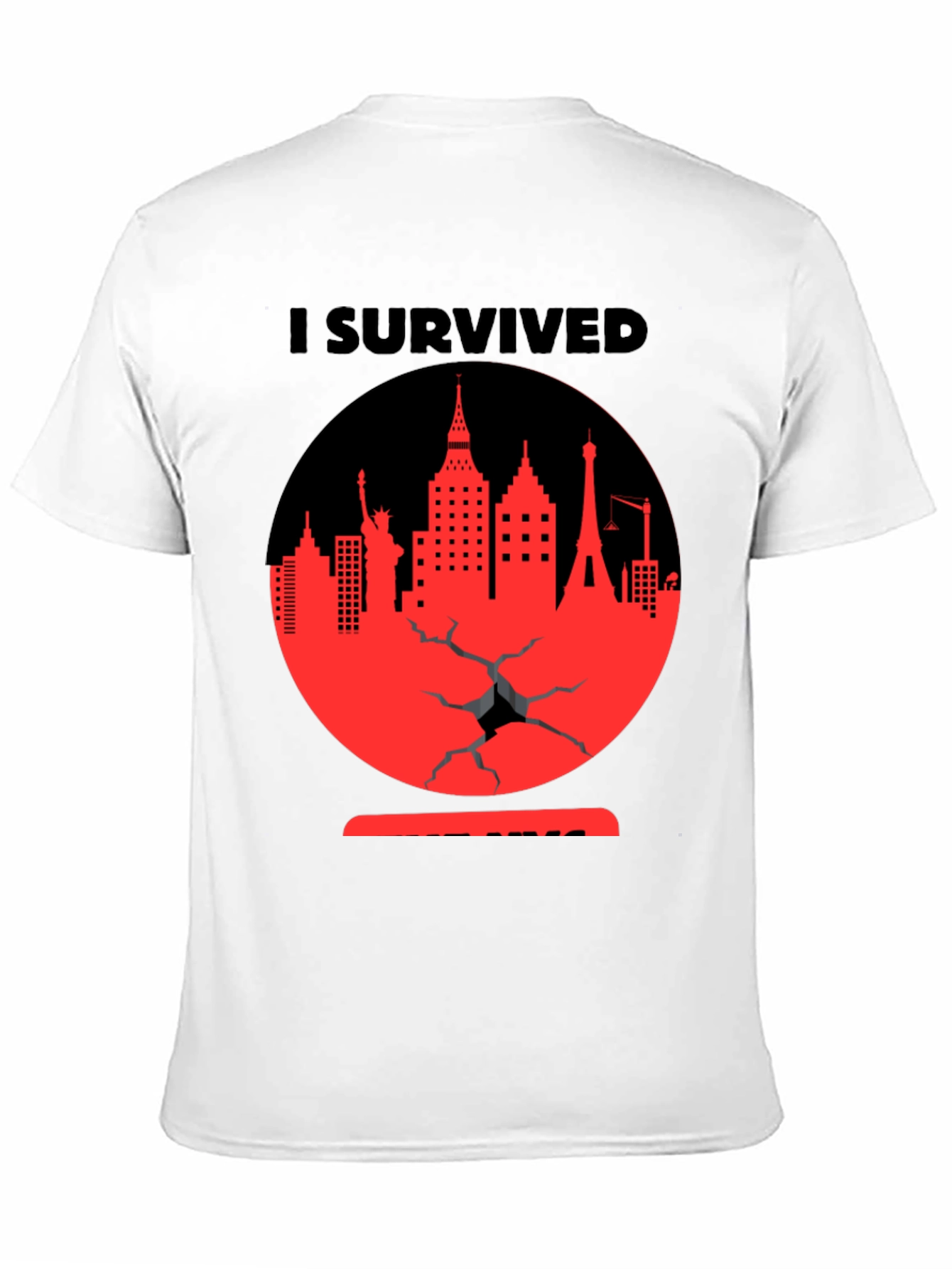 Camiseta Negra Yo Sobreviví Diseño Urbano Rojo