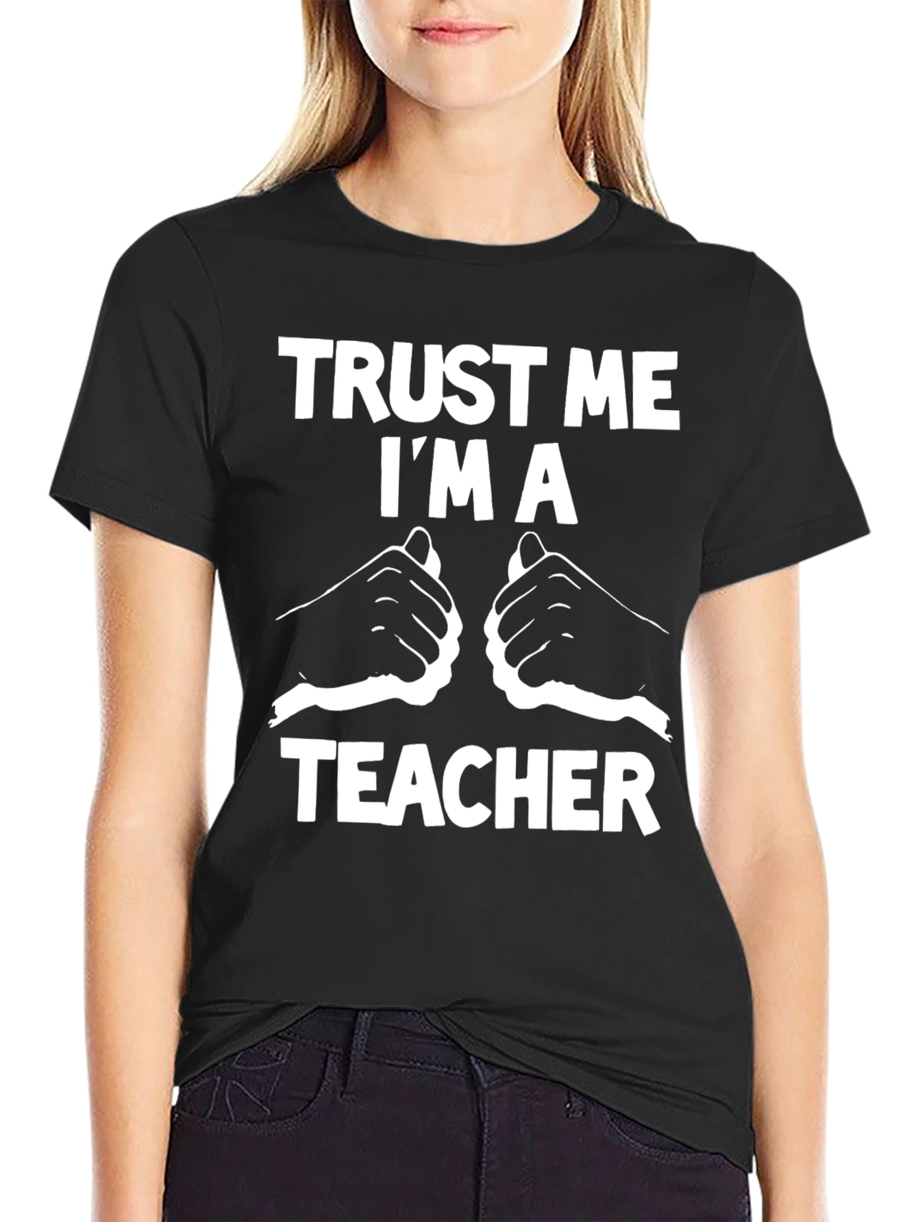 Camiseta Negra: Confía en mí Soy Profesor