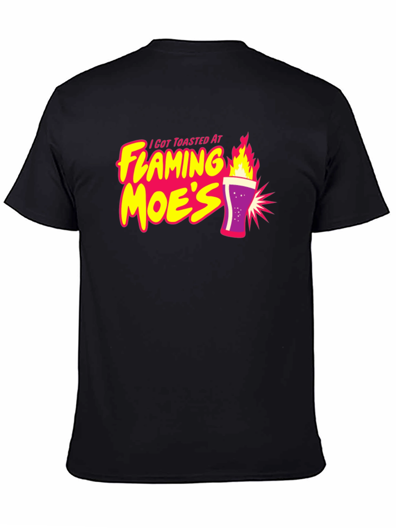 Camiseta Negra con Diseño Flaming Moes