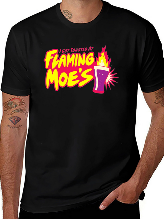 Camiseta Negra con Diseño Flaming Moes