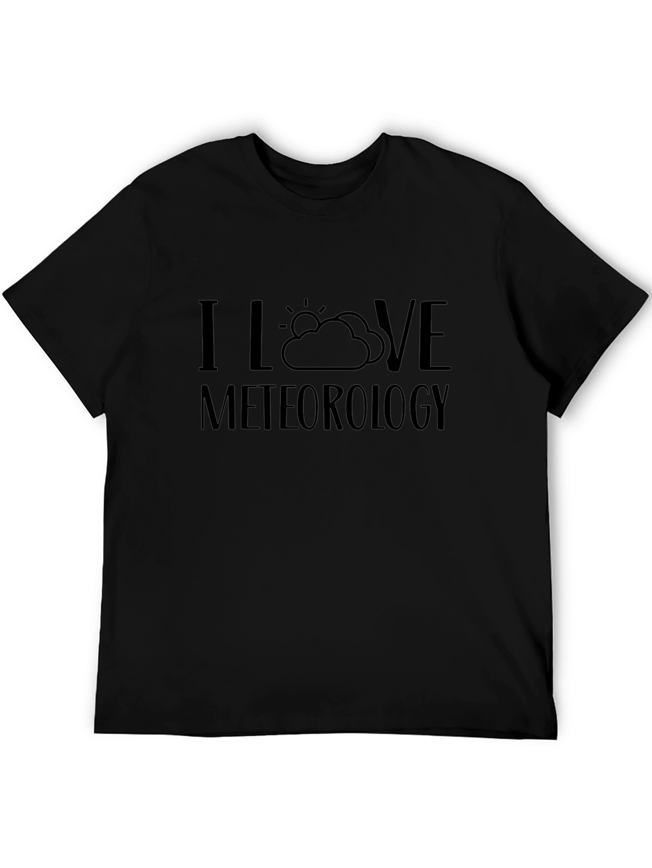 Camiseta Negra Amo la Meteorología Casual