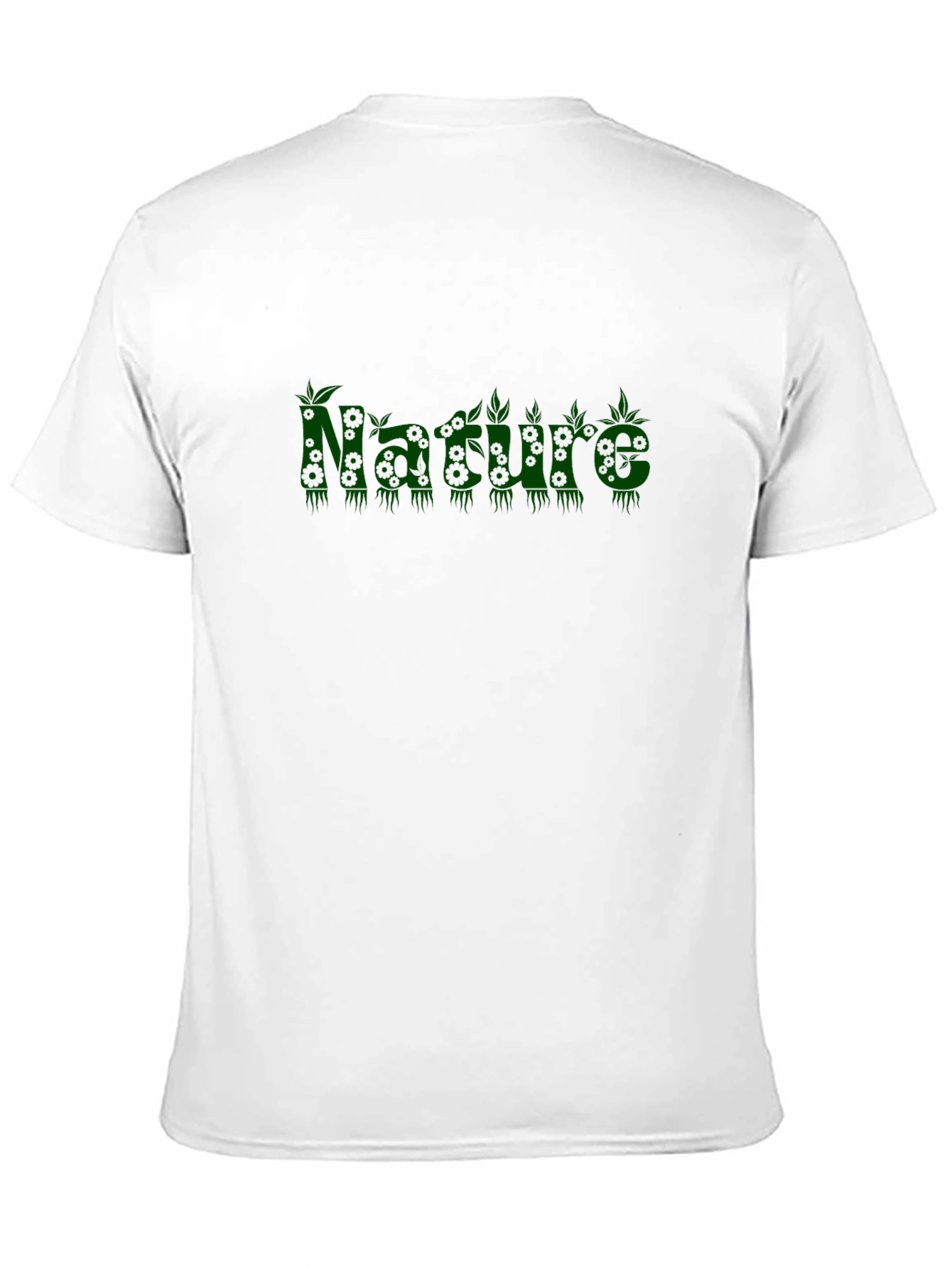 Camiseta Negra Naturaleza con Diseño Botánico Verde