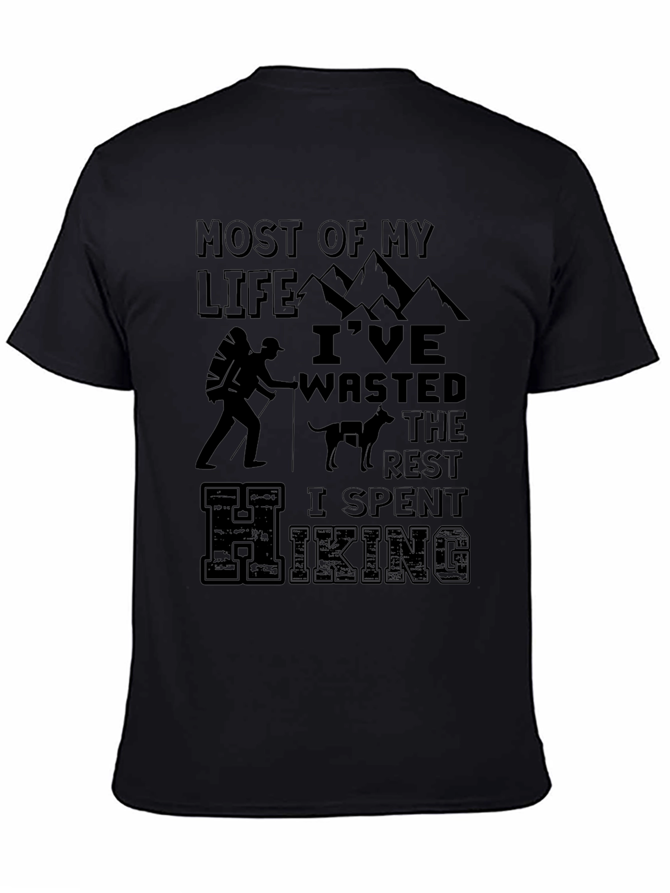 Camiseta Negra Hiking para Aventura al Aire Libre