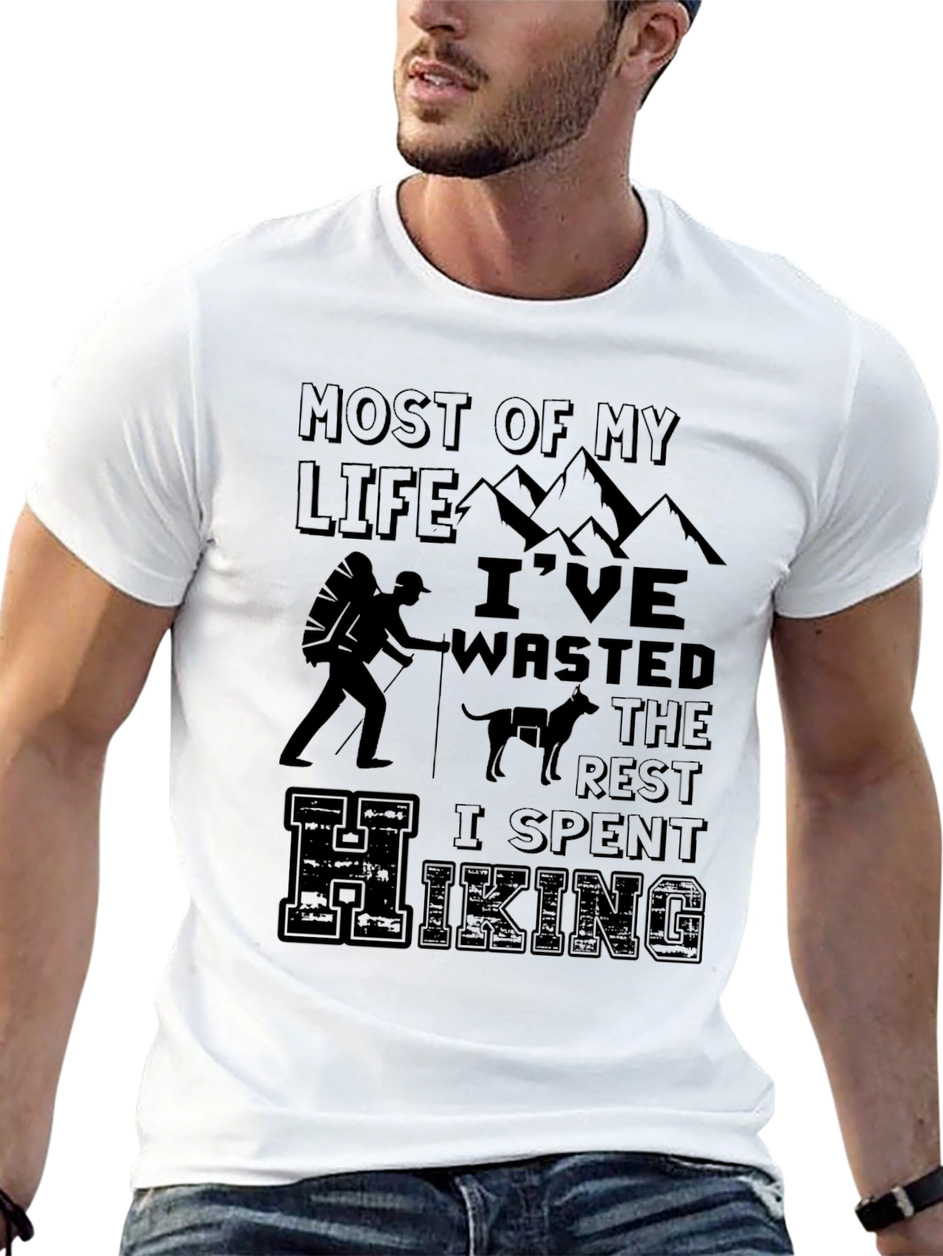Camiseta Negra Hiking para Aventura al Aire Libre