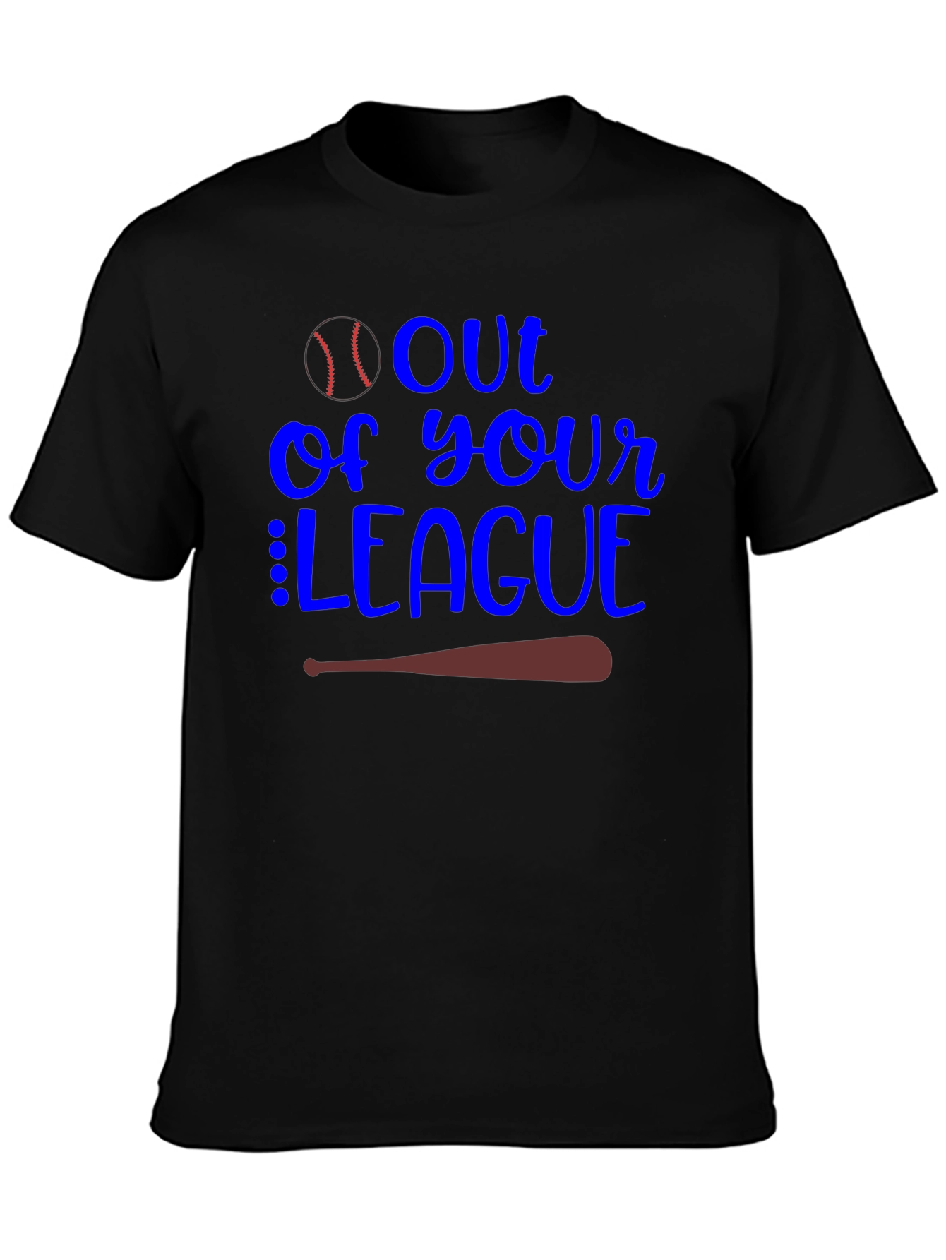 Camiseta Negra Fuera de tu Liga Béisbol
