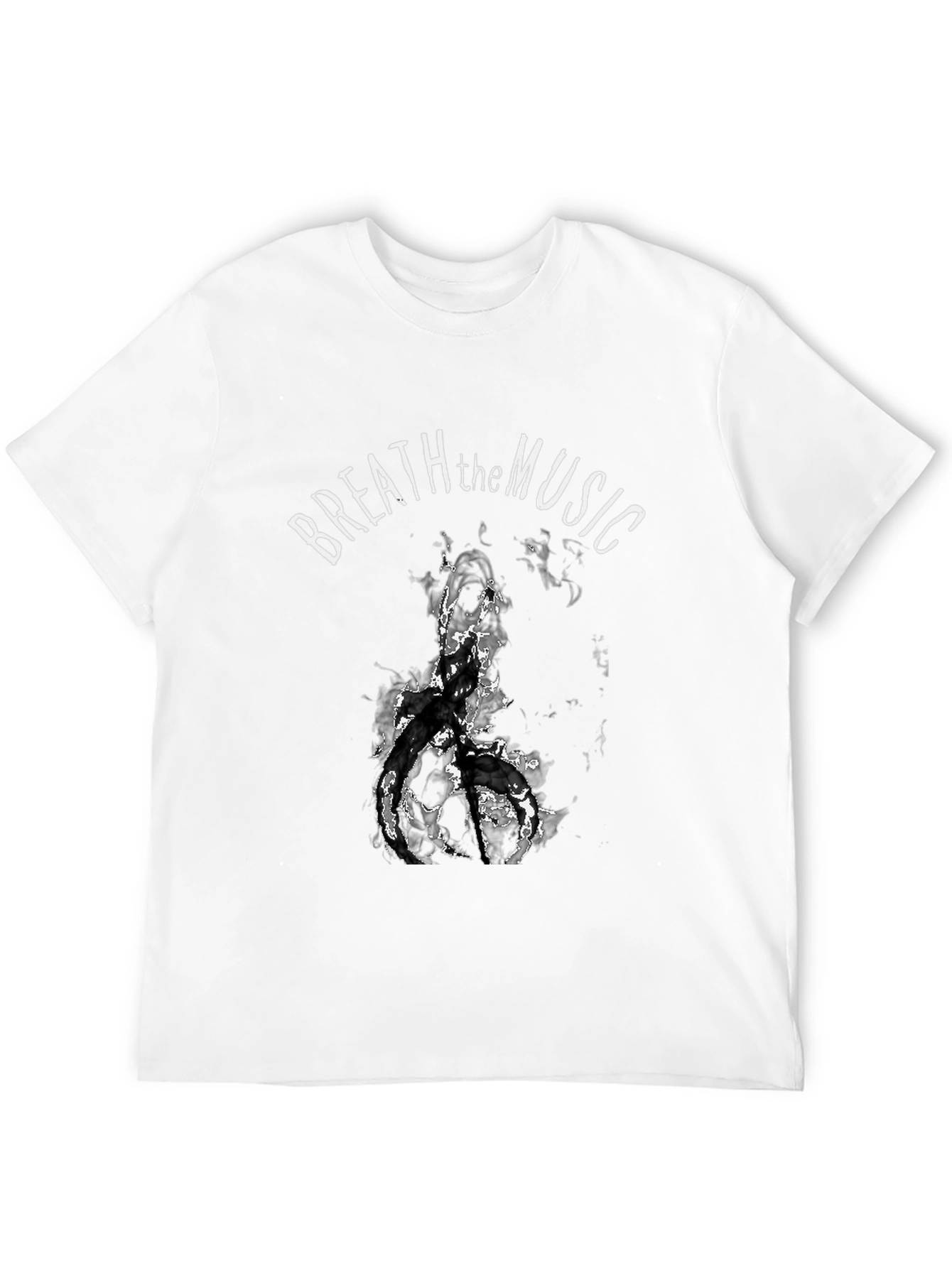 Camiseta Negra con Diseño Breath the Music