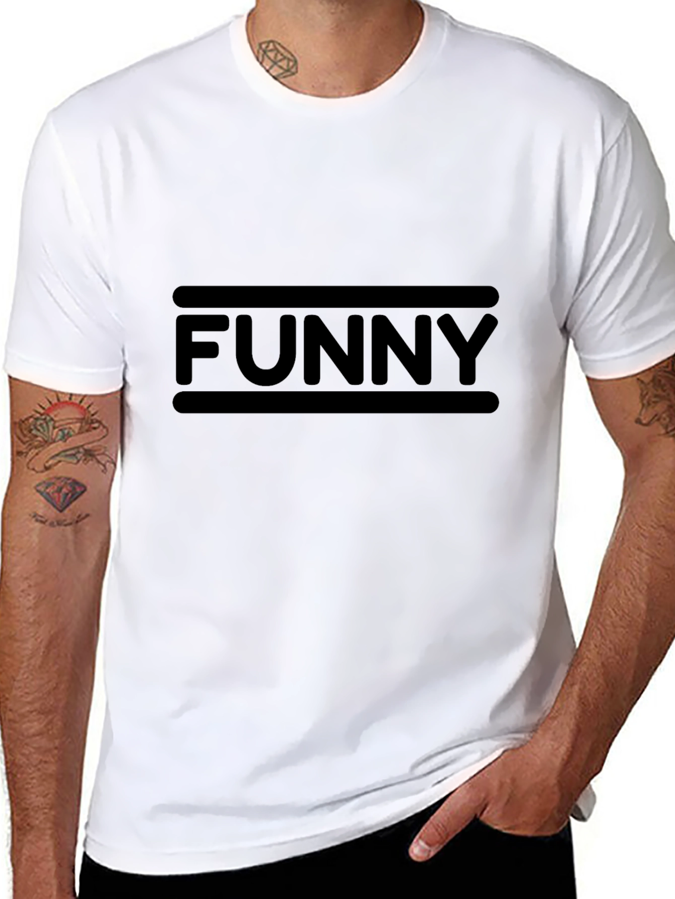 Camiseta Negra Funny Casual Hombre