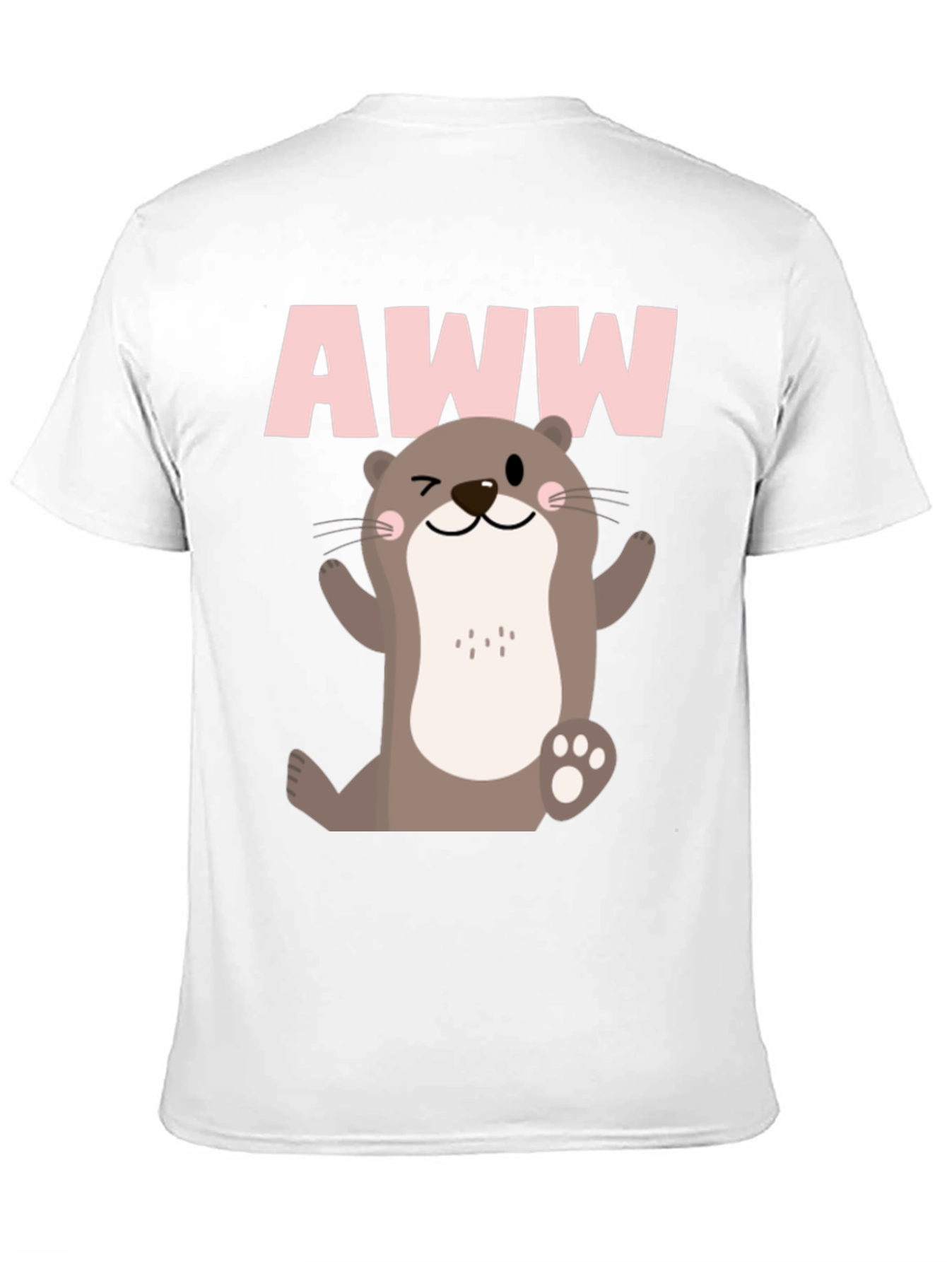 Camiseta Negra Estampado Nutria AWW para Hombre