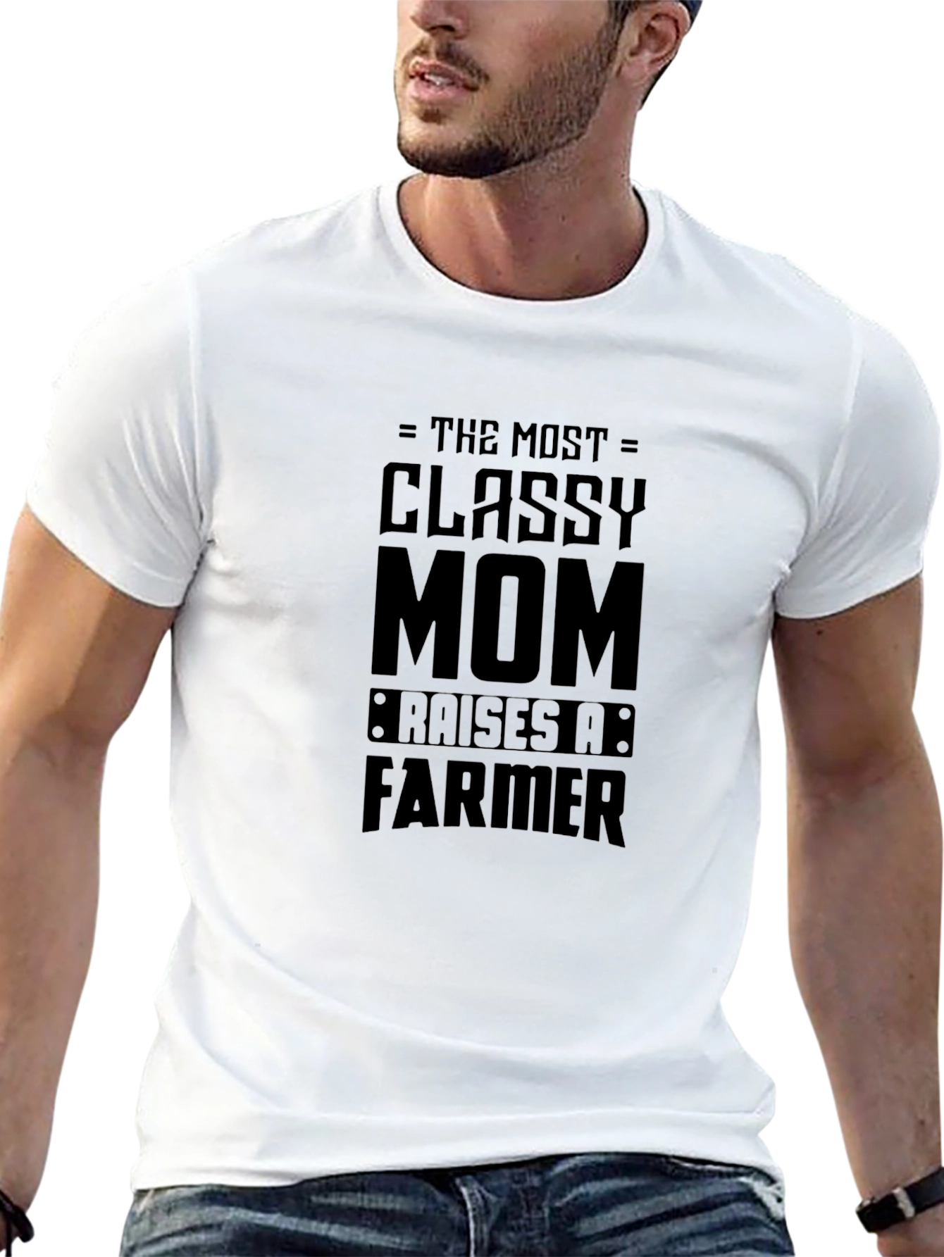 Camiseta Negra Classy Mom Raises a Farmer
