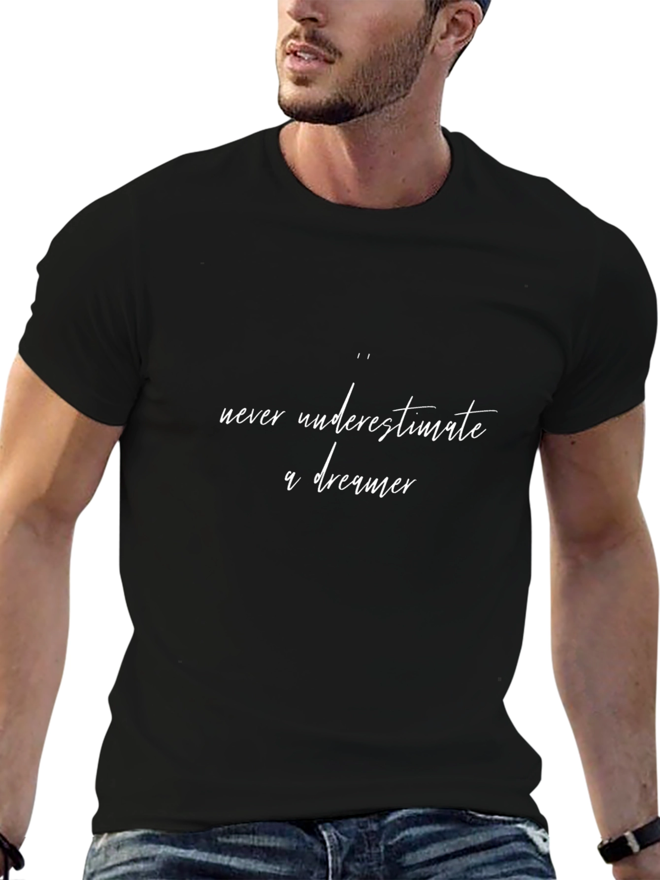 Camiseta Negra: Nunca Subestimes a un Soñador