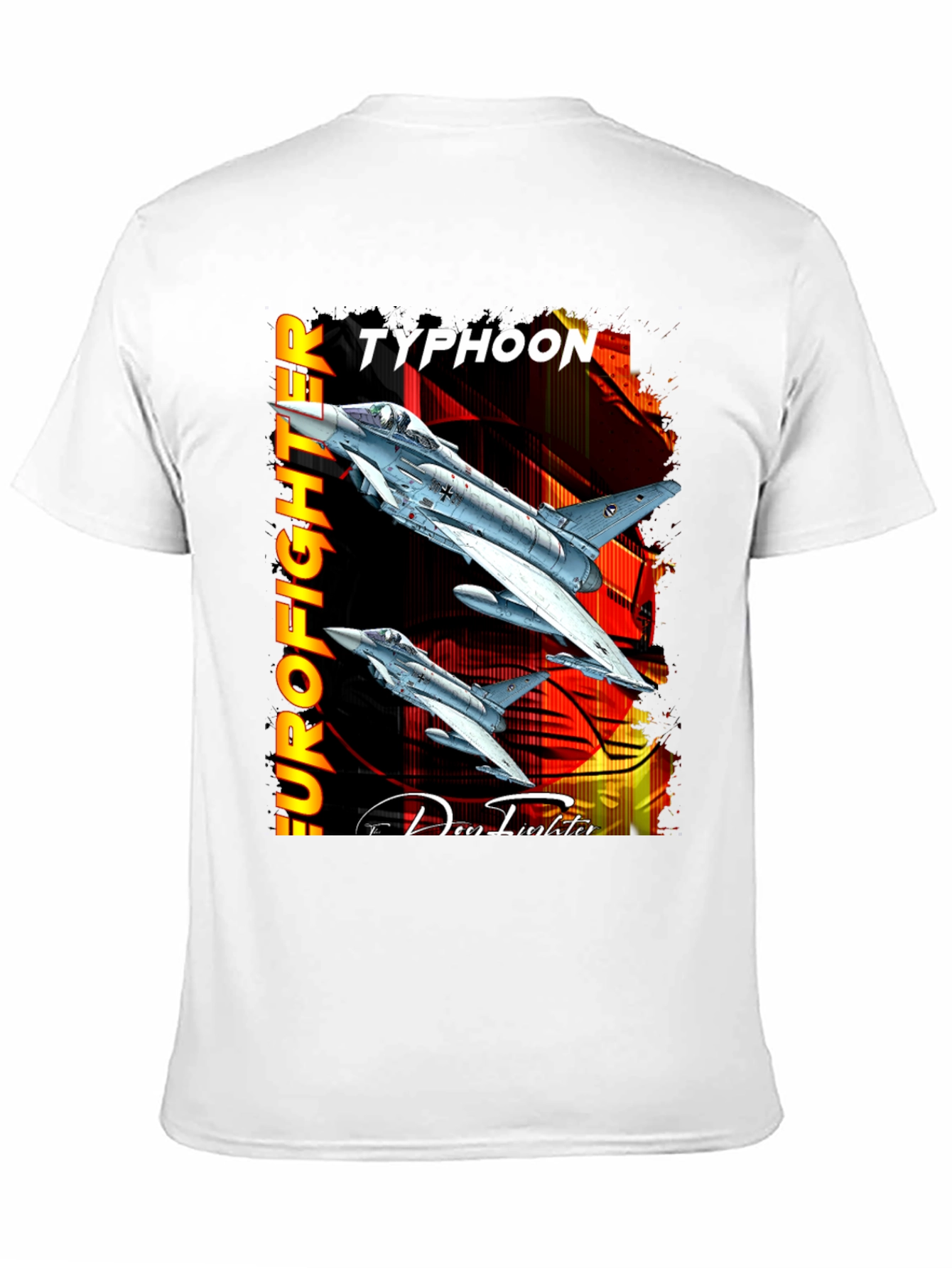 Camiseta Negra Eurofighter Typhoon Diseño Aviación