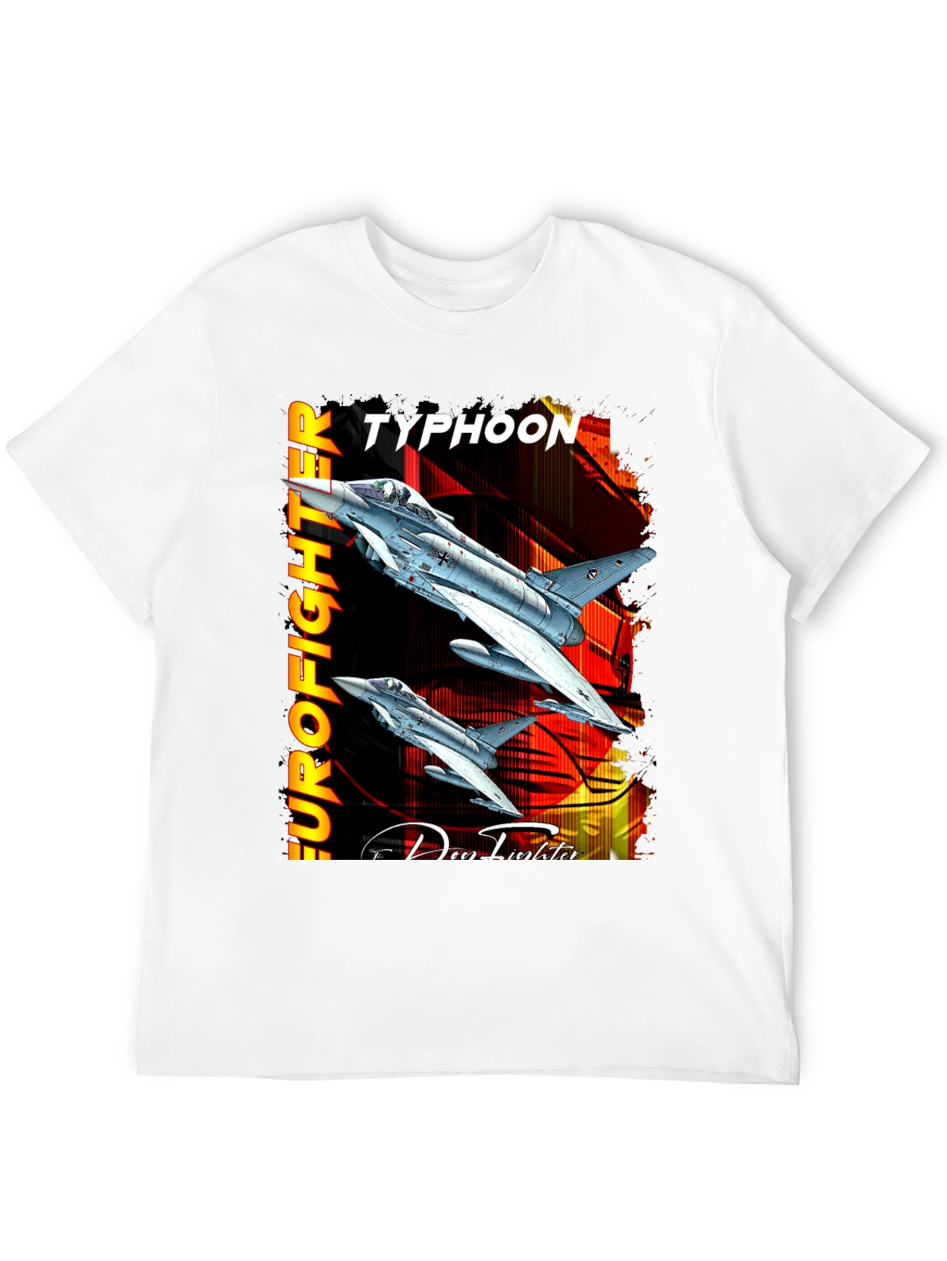 Camiseta Negra Eurofighter Typhoon Diseño Aviación