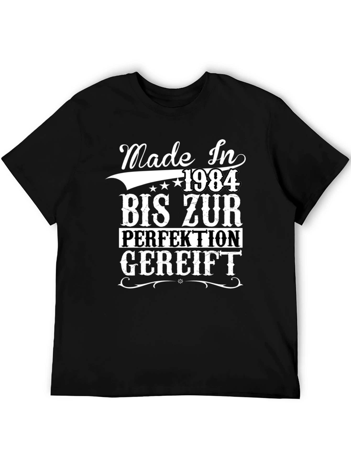 Camiseta Negra Made In 1984 para Cumpleaños