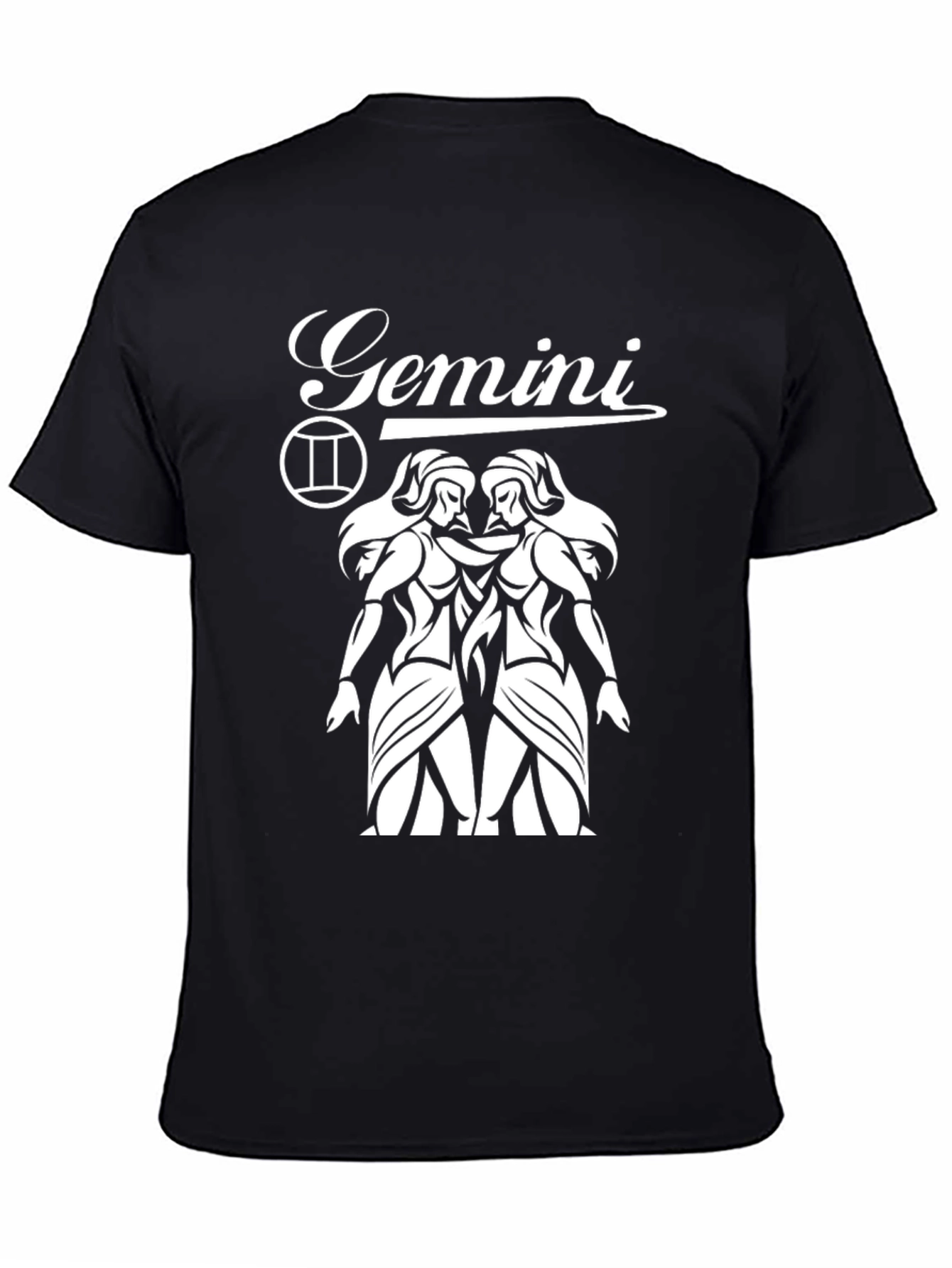 Camiseta Negra Géminis - Diseño Astrológico Unisex