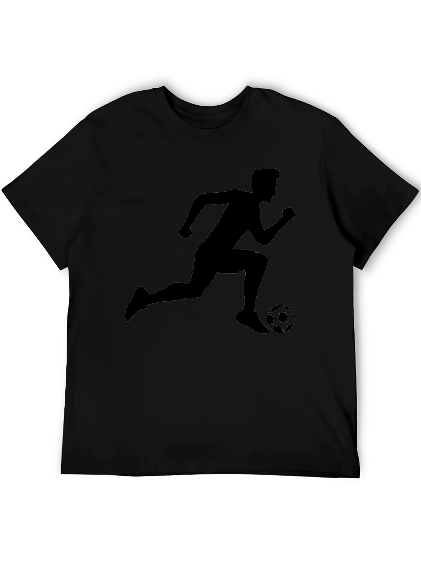 Camiseta Negra Deportiva Fútbol Hombre