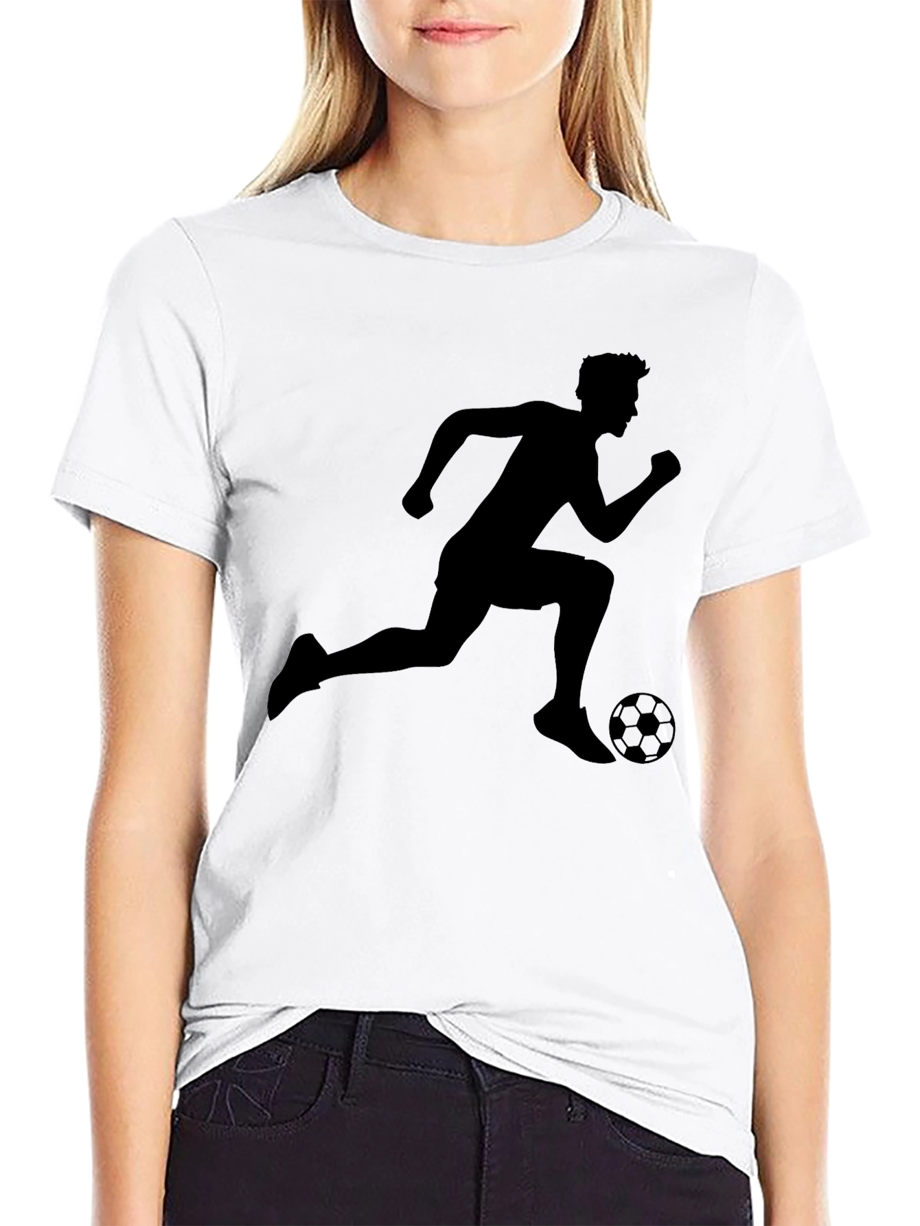 Camiseta Negra Deportiva Fútbol Hombre