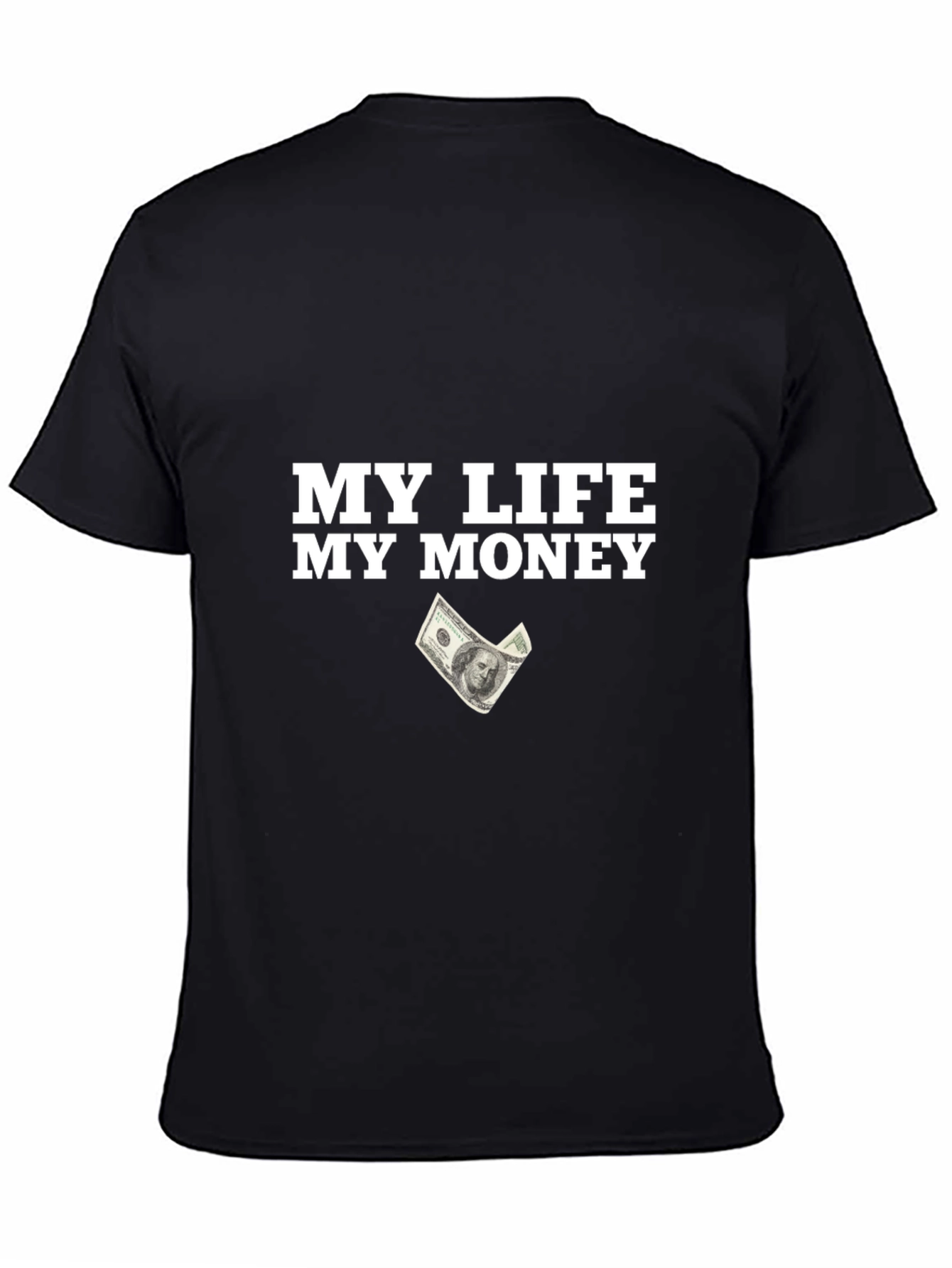 Camiseta Negra Mi Vida Mi Dinero
