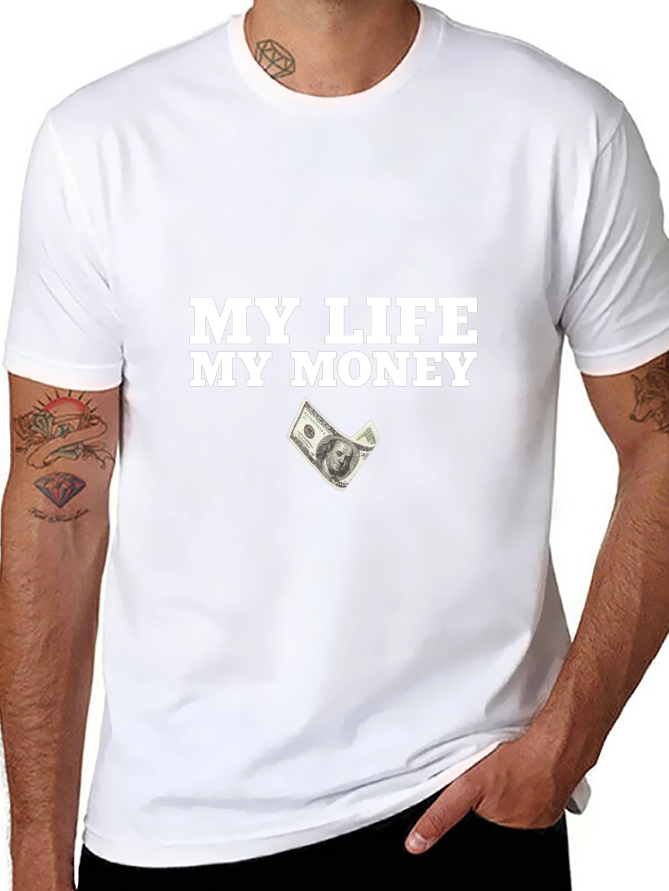 Camiseta Negra Mi Vida Mi Dinero