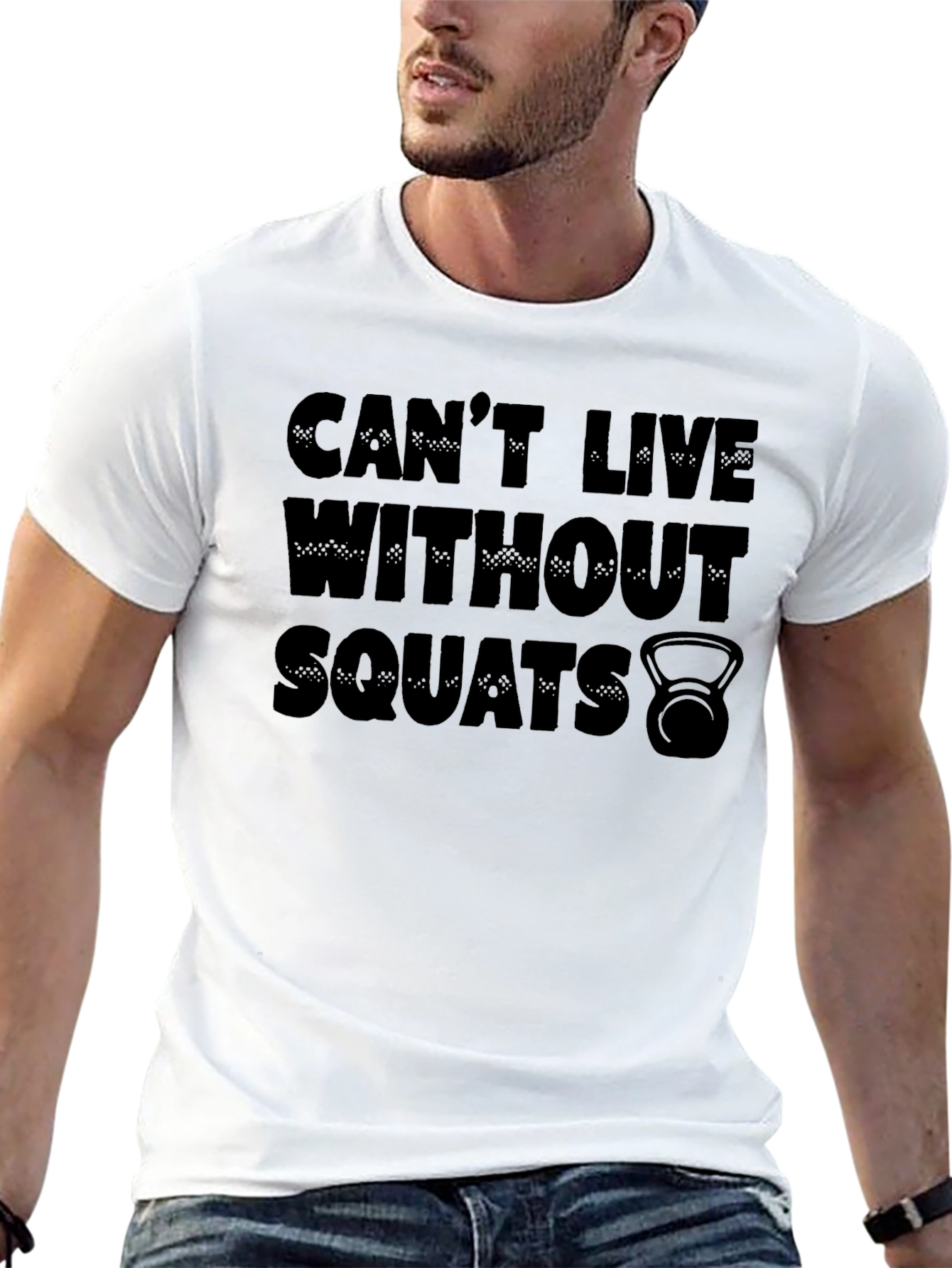 Camiseta Negra: No Puedo Vivir Sin Sentadillas