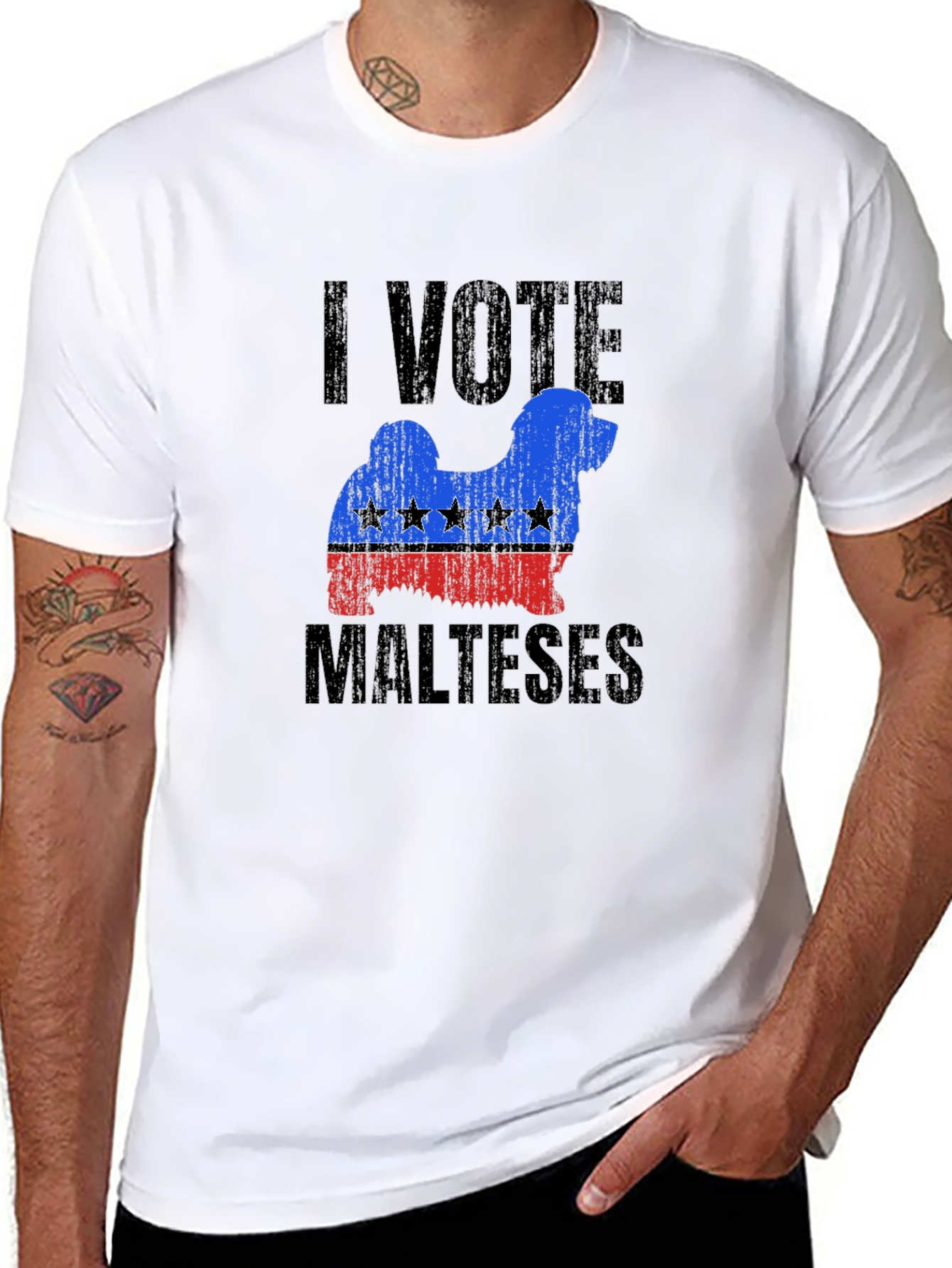Camiseta Yo Voto Maltés - Diseño Patriótico Canino