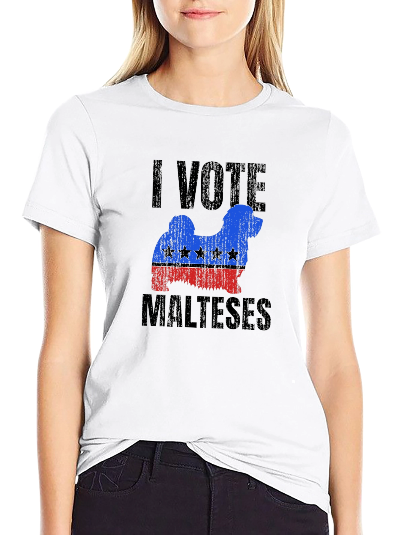 Camiseta Yo Voto Maltés - Diseño Patriótico Canino