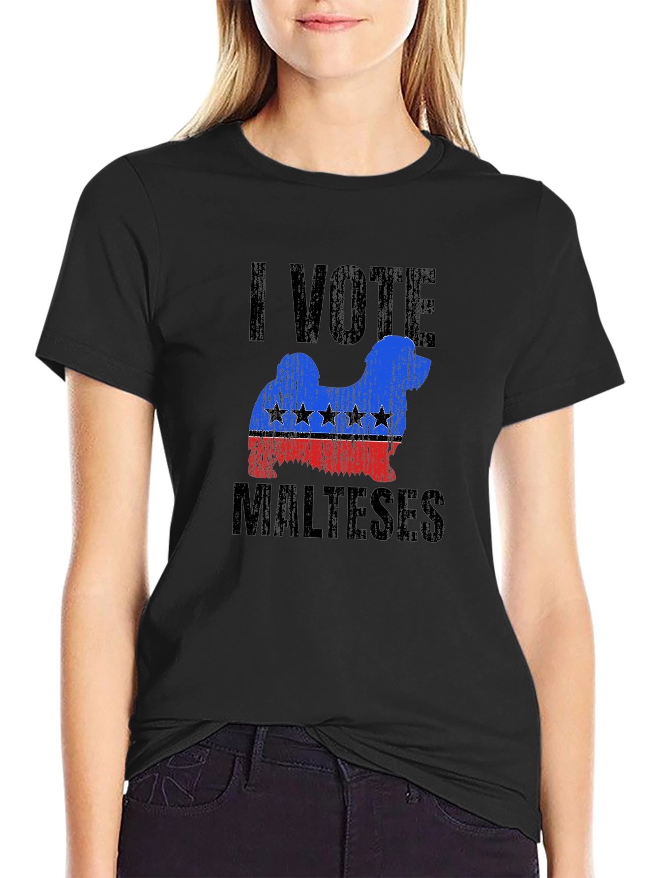 Camiseta Yo Voto Maltés - Diseño Patriótico Canino