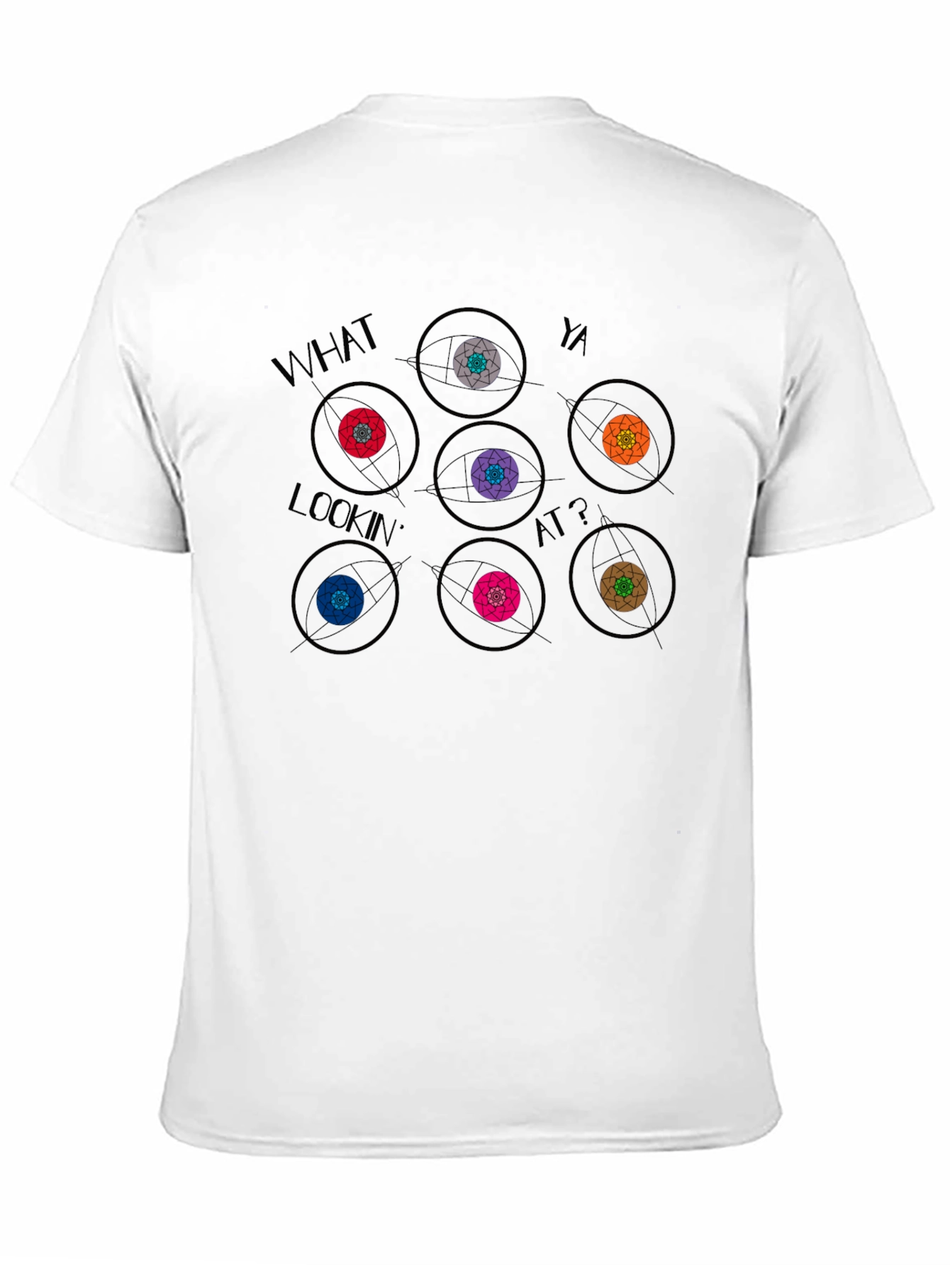 Camiseta Negra con Diseño Gráfico de Ojos