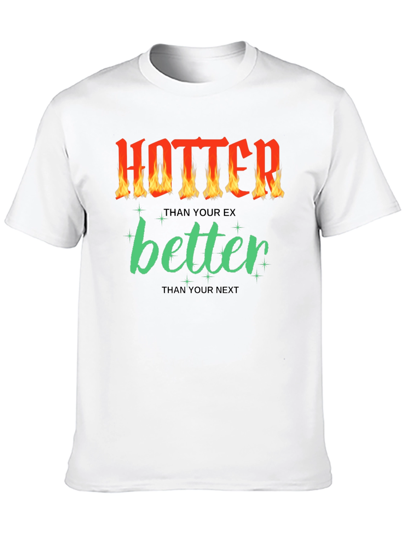 Camiseta Negra con Diseño Divertido Hotter Better