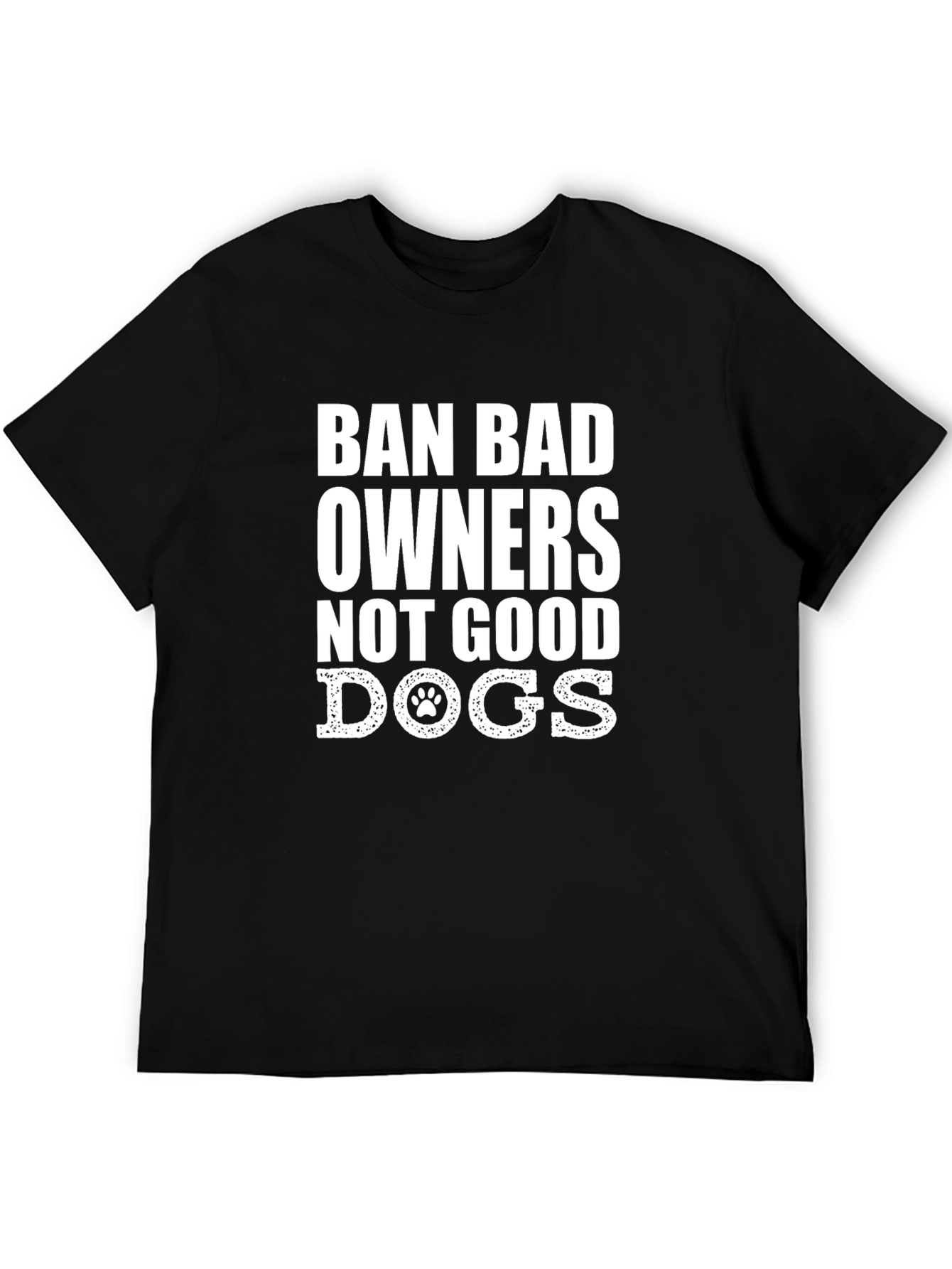 Camiseta Negra Ban Bad Owners Not Good Dogs