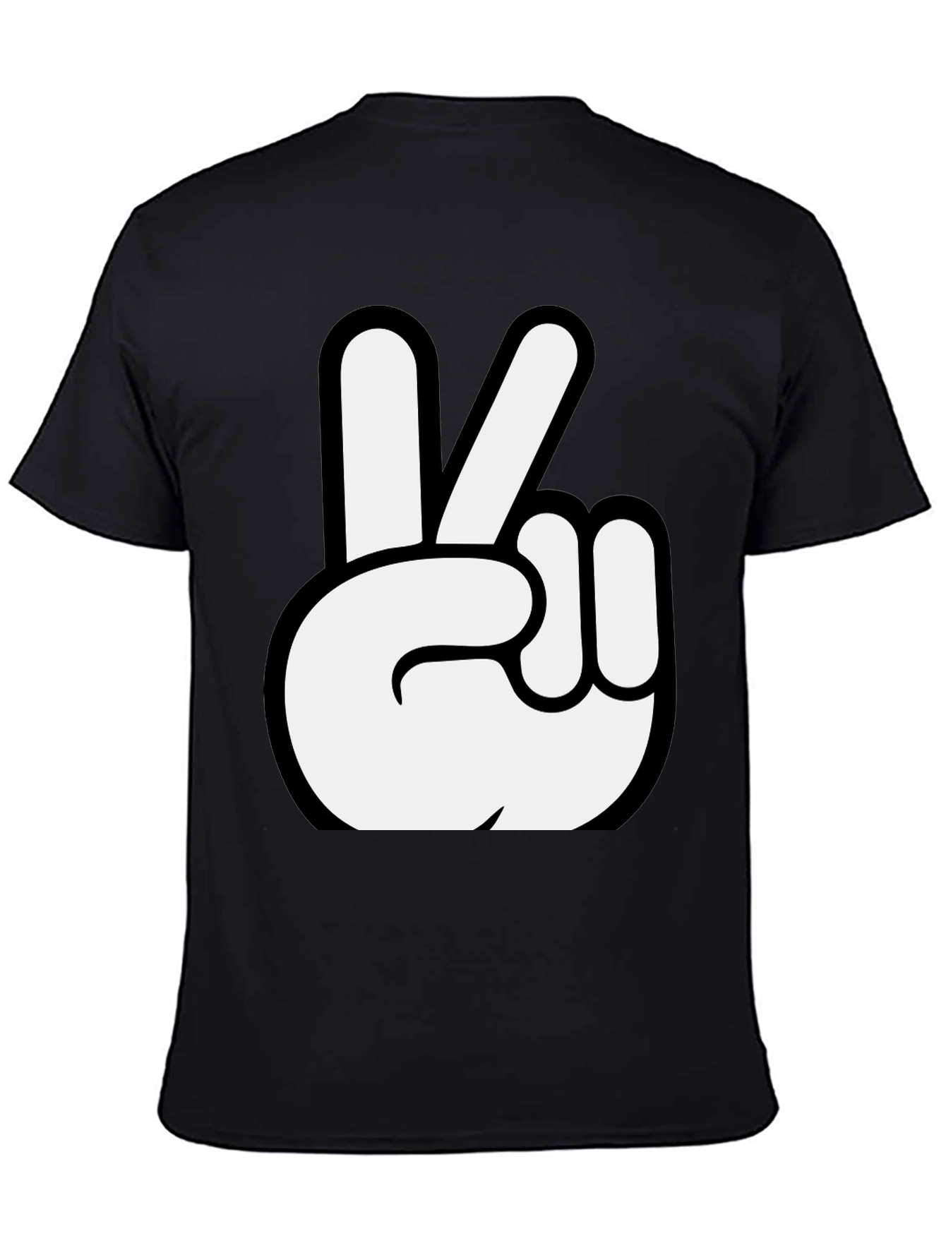 Camiseta Negra con Mano de la Paz