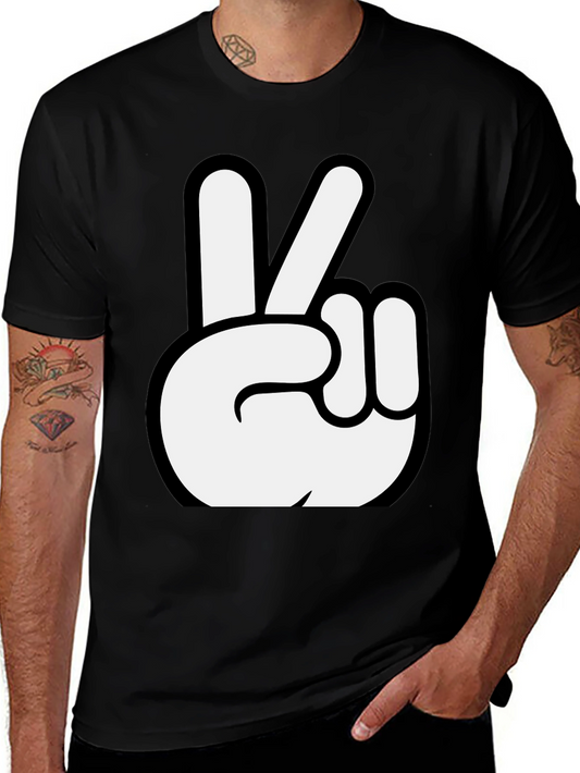 Camiseta Negra con Mano de la Paz