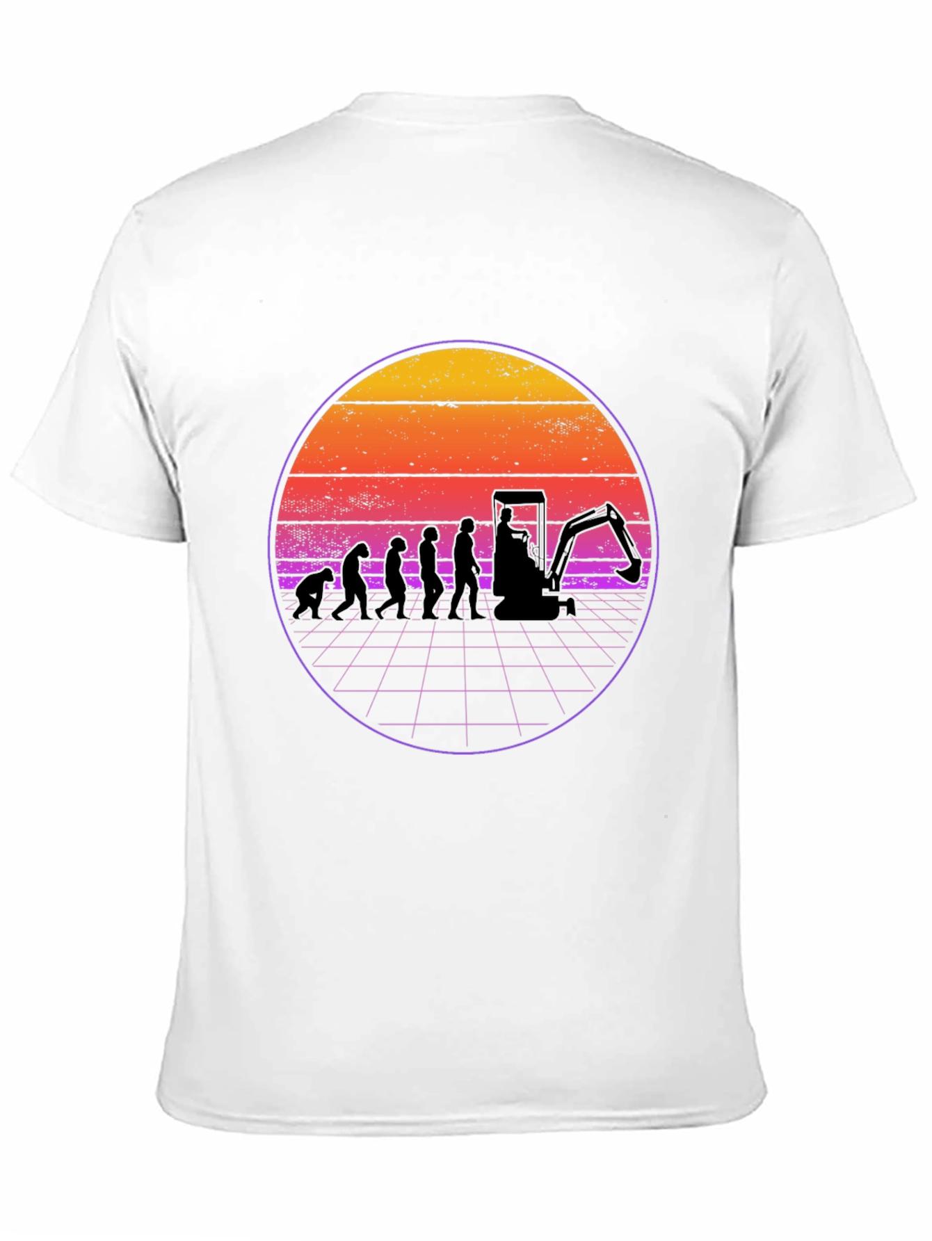 Camiseta Negra Evolución Excavadora Retro