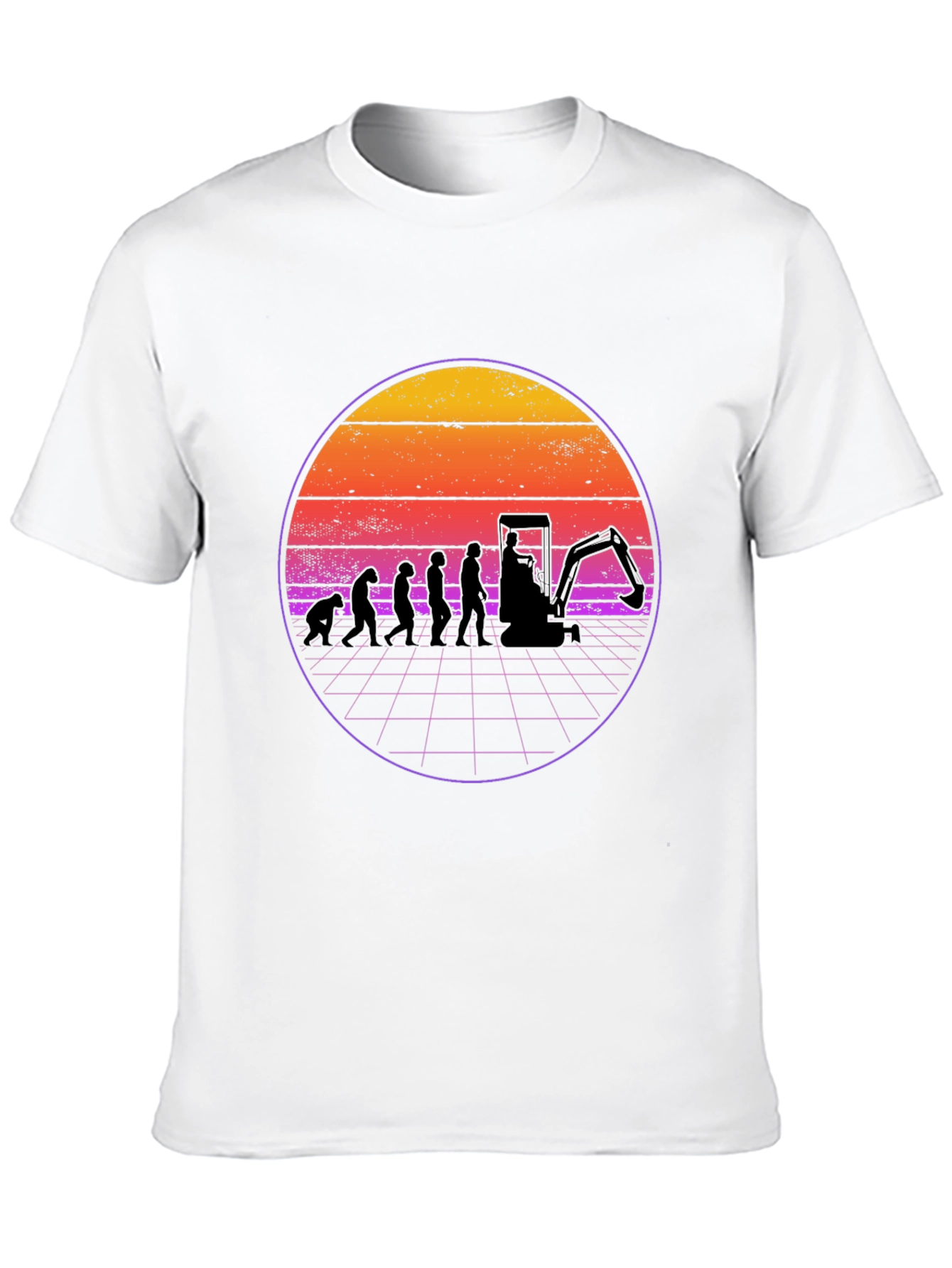 Camiseta Negra Evolución Excavadora Retro