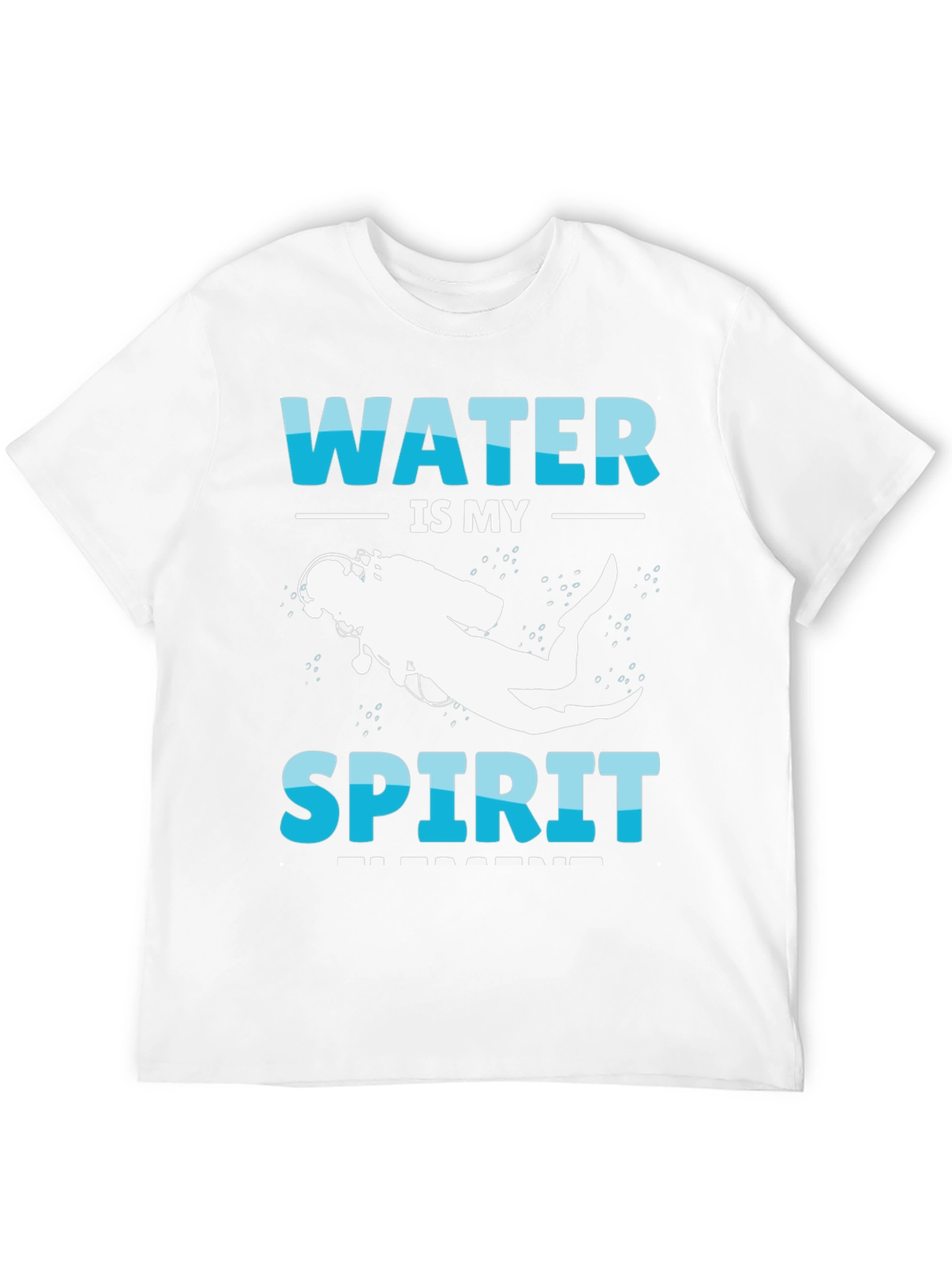 Camiseta Negra Buceo: Agua es mi Espíritu