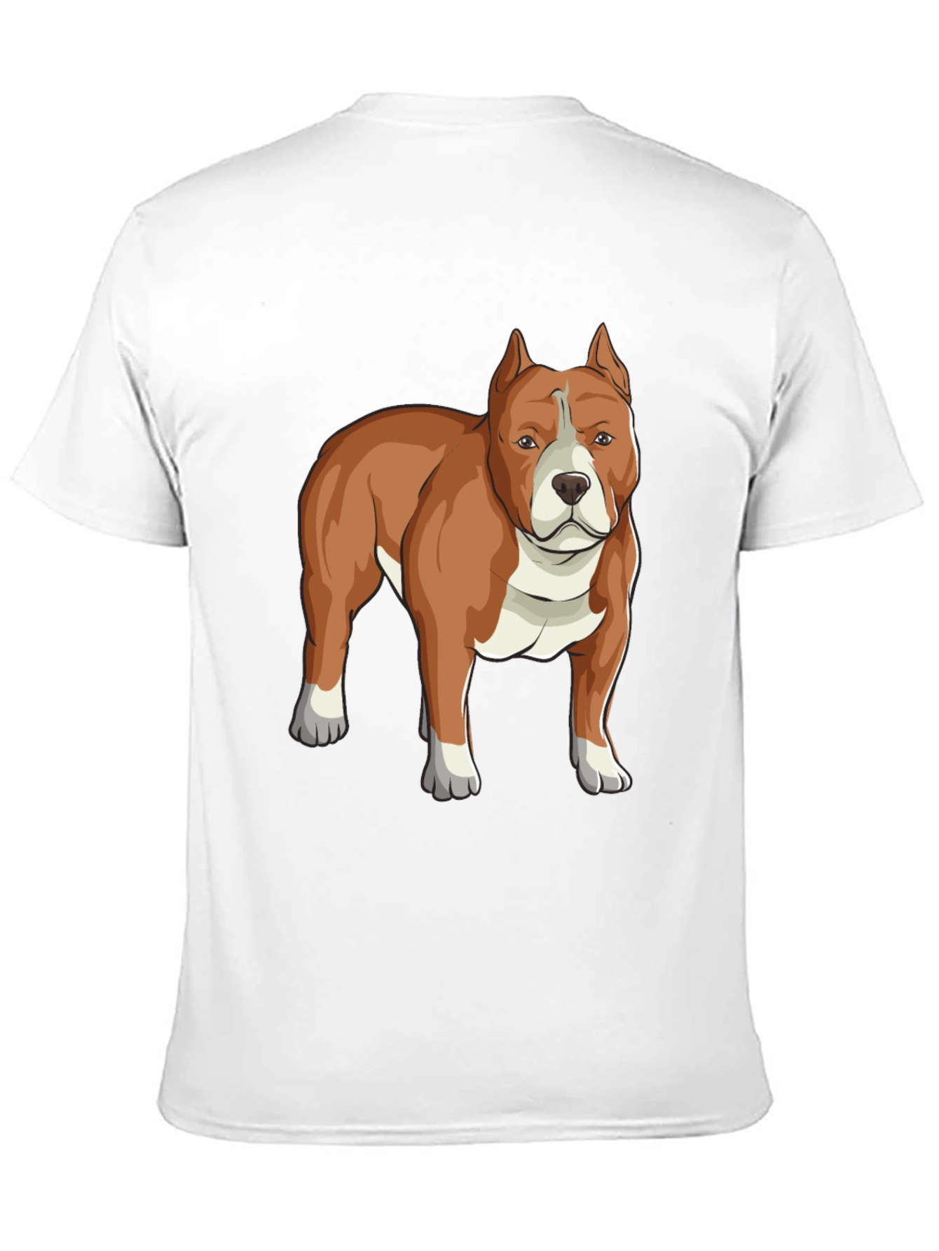Camiseta Negra con Diseño de Perro Pitbull Marrón