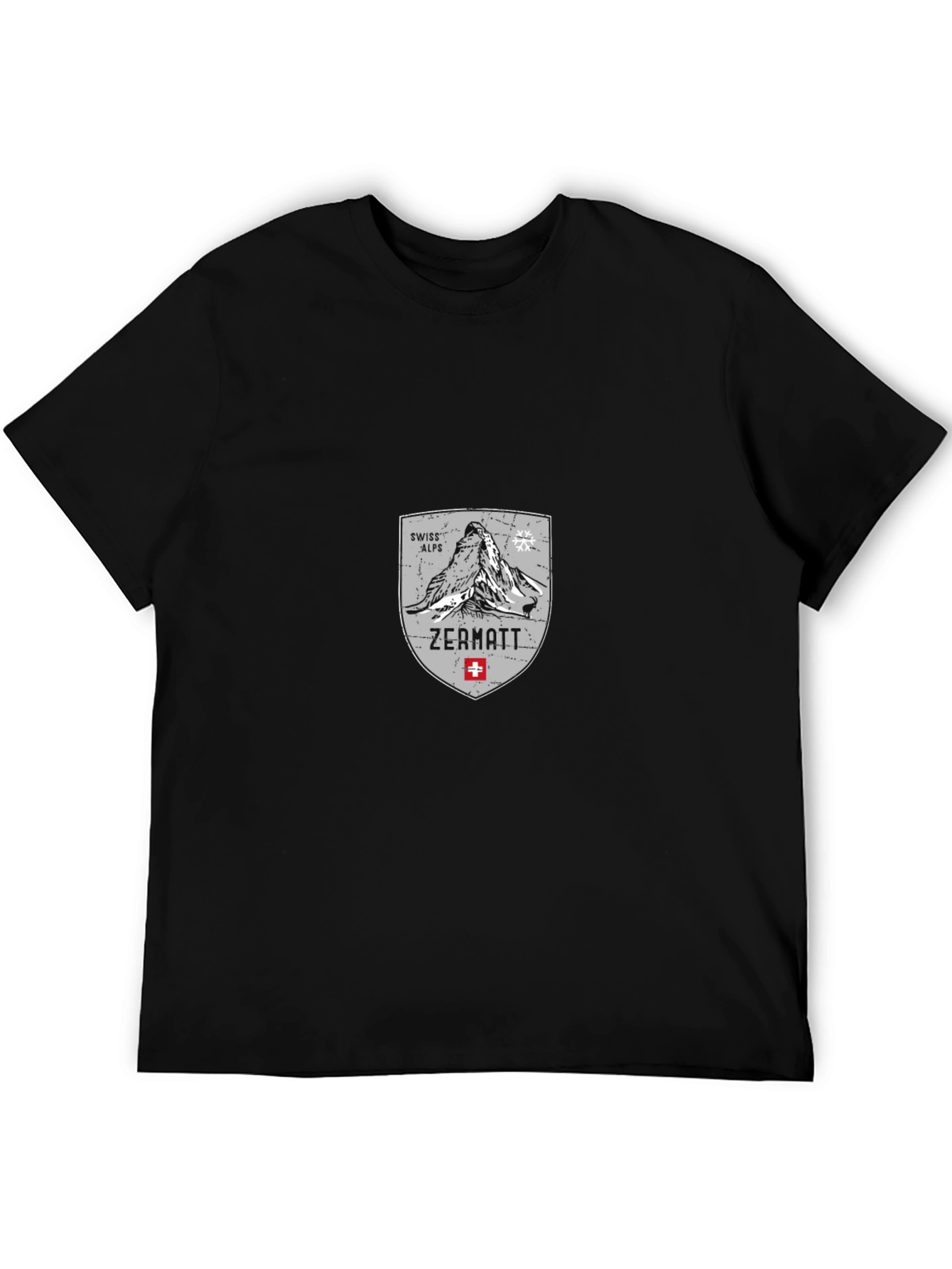 Camiseta Negra Zermatt Alpes Suizos