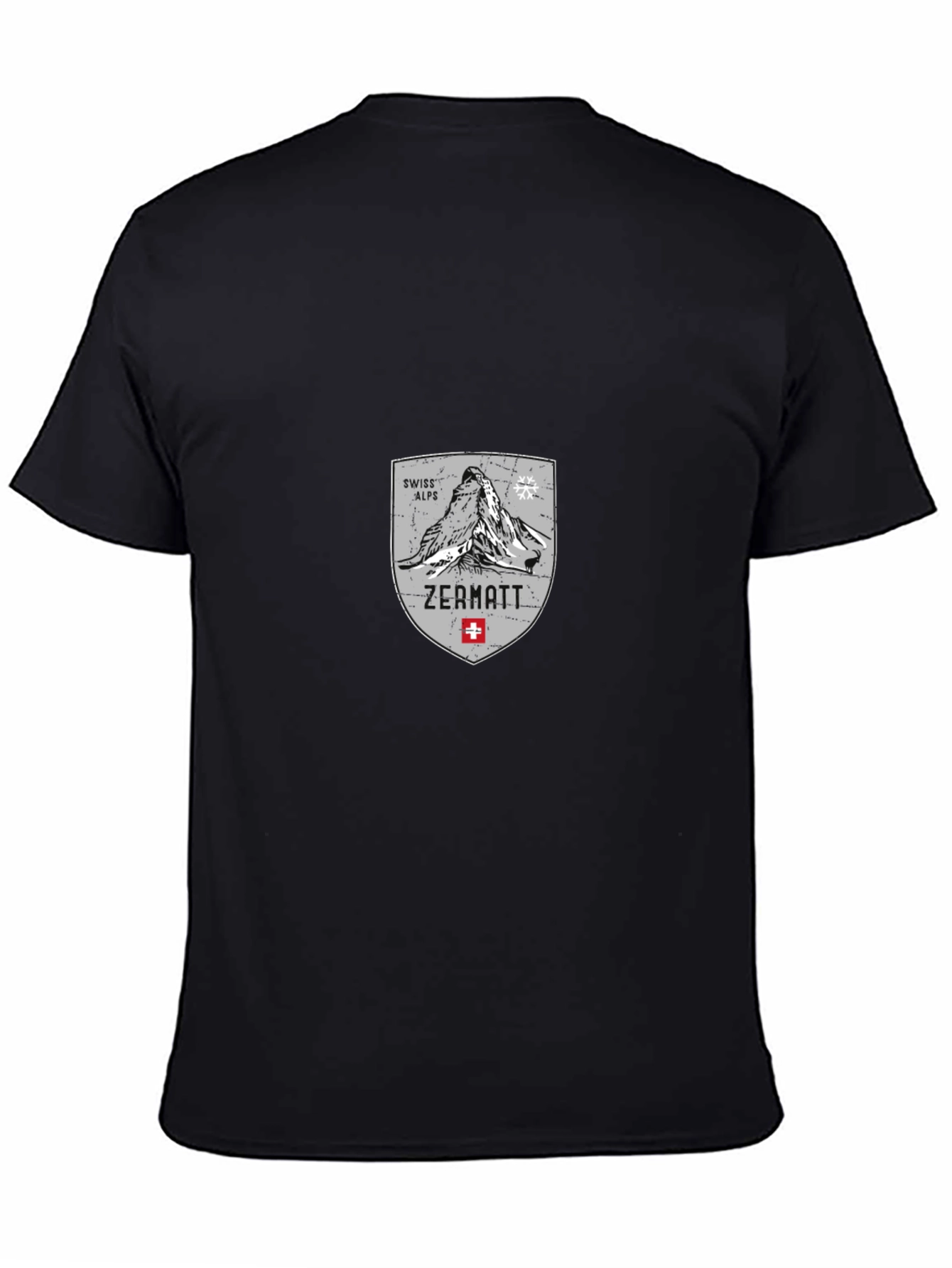 Camiseta Negra Zermatt Alpes Suizos