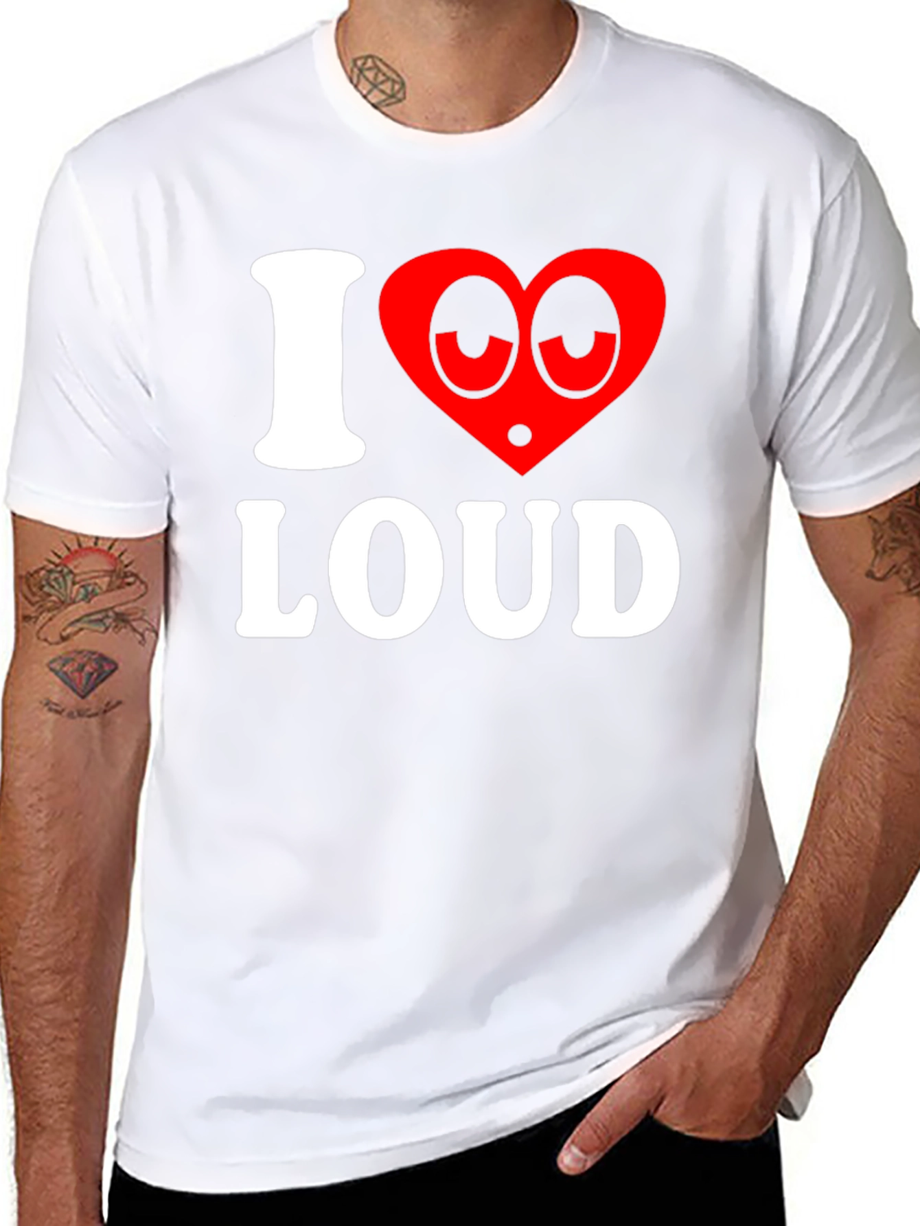 Camiseta Negra I Love Loud Divertida para Hombre