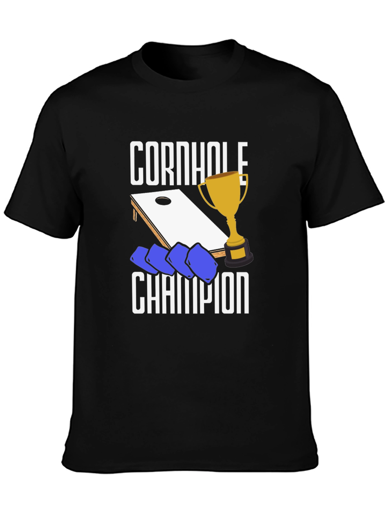 Camiseta Negra Campeón de Cornhole