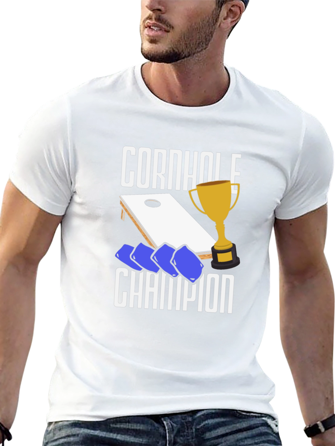 Camiseta Negra Campeón de Cornhole