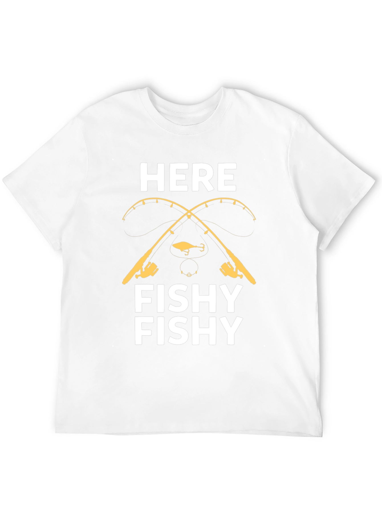 Camiseta Negra con Diseño de Pesca Here Fishy Fishy