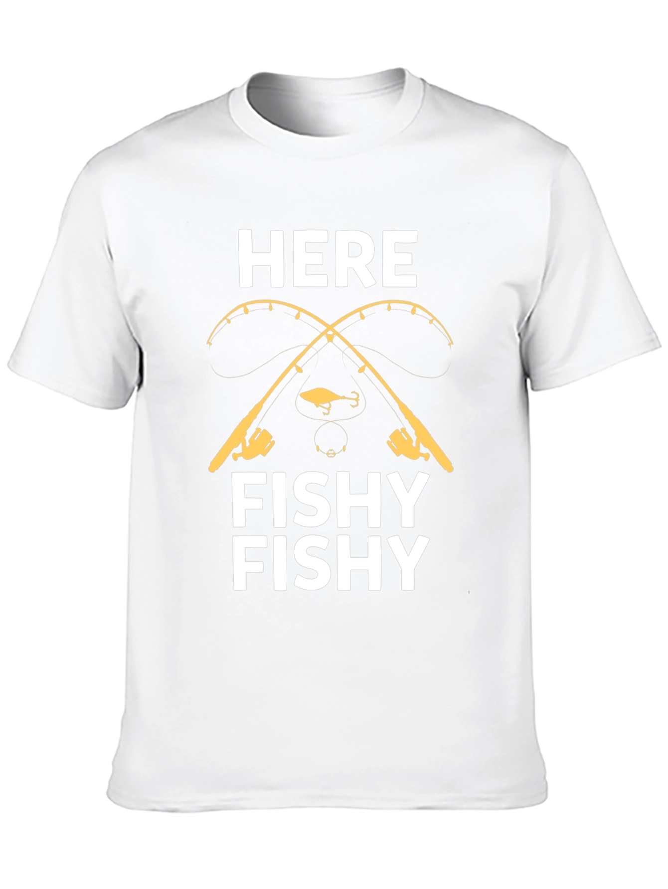 Camiseta Negra con Diseño de Pesca Here Fishy Fishy