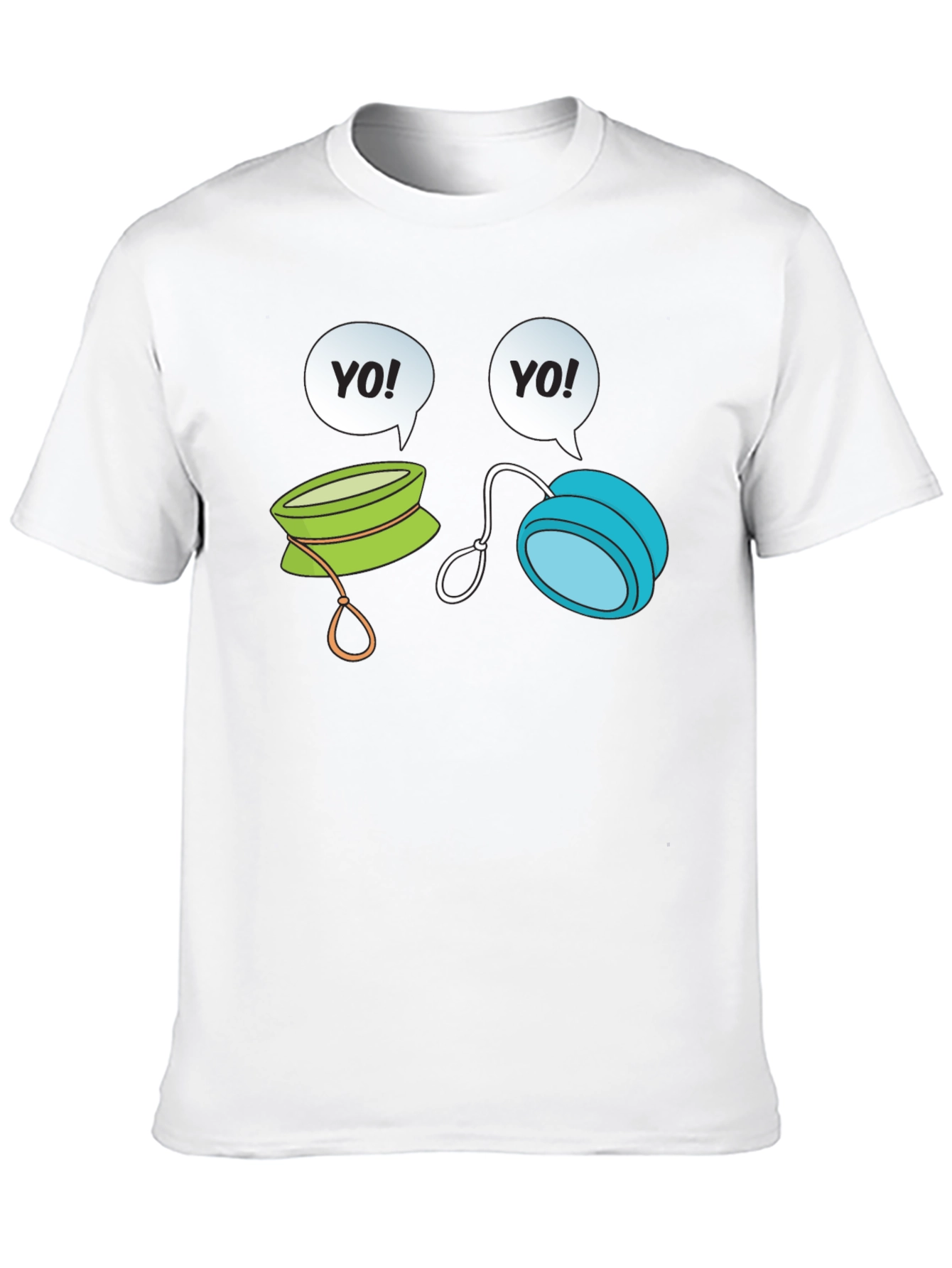 Camiseta Negra con Diseño de Yo-Yos Parlantes
