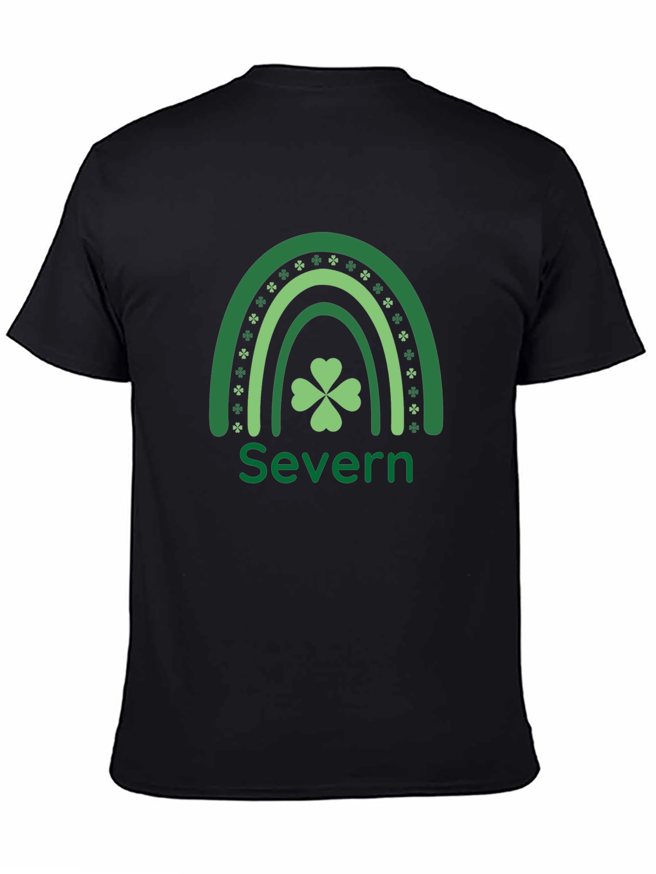 Camiseta Negra Trébol Irlandés Severn